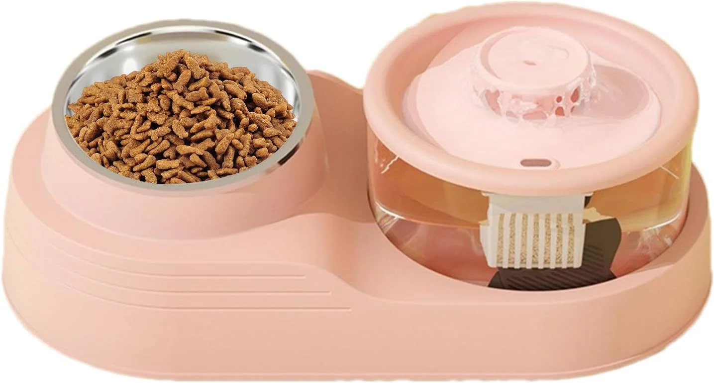 ظرف آب گربه، ظرف غذای سگ اتوماتیک، با طراحی شیب دار برای محافظت از گردن، طراحی بی صدا، لوازم غذا و آب برای استفاده در منزل