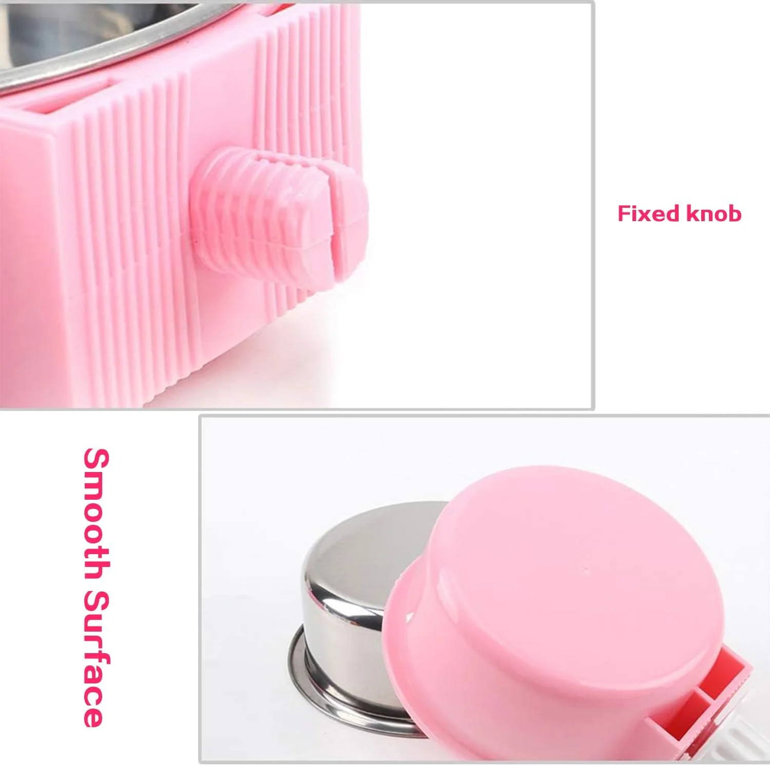 ظرف آب گیره دار برای قفس سگ، ظرف آب حیوانات خانگی 2 در 1 بدون ریزش، کاسه حیوانات کوچک برای قفس، لانه، قفس، طراحی گیره ای با تمیز کردن آسان