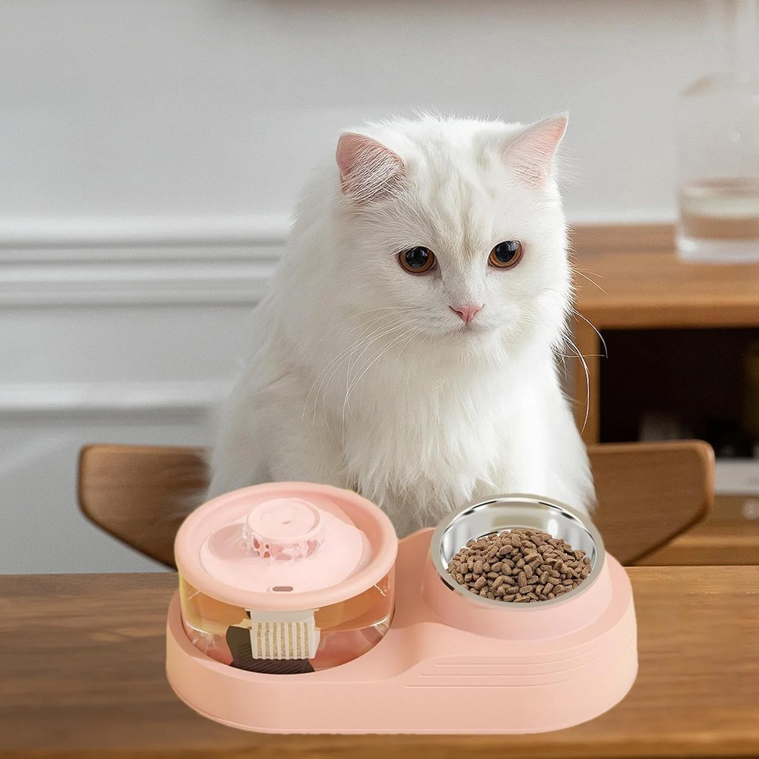 ظرف غذا و آب گربه، ظرف غذای اتوماتیک 2 در 1 سگ، پایه ضد لغزش، لوازم غذا و آب قابل جابجایی حیوانات خانگی برای مدیریت پرورشگاه