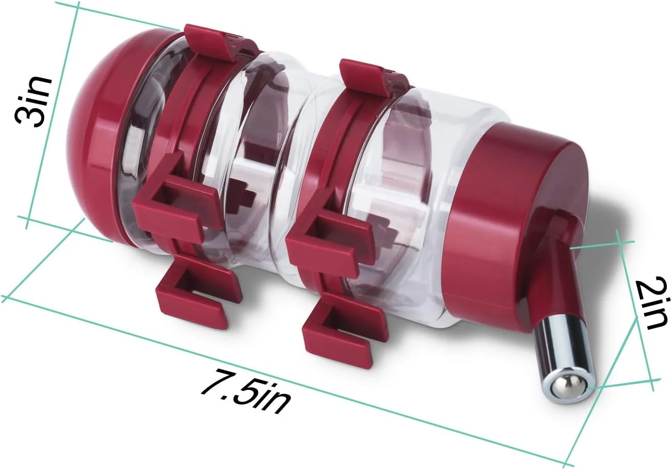 ظرف آب بدون چکه سگ OxyPlay برای قفس، کتری آبخوری اتوماتیک حیوانات خانگی 400 میلی لیتری (قرمز)