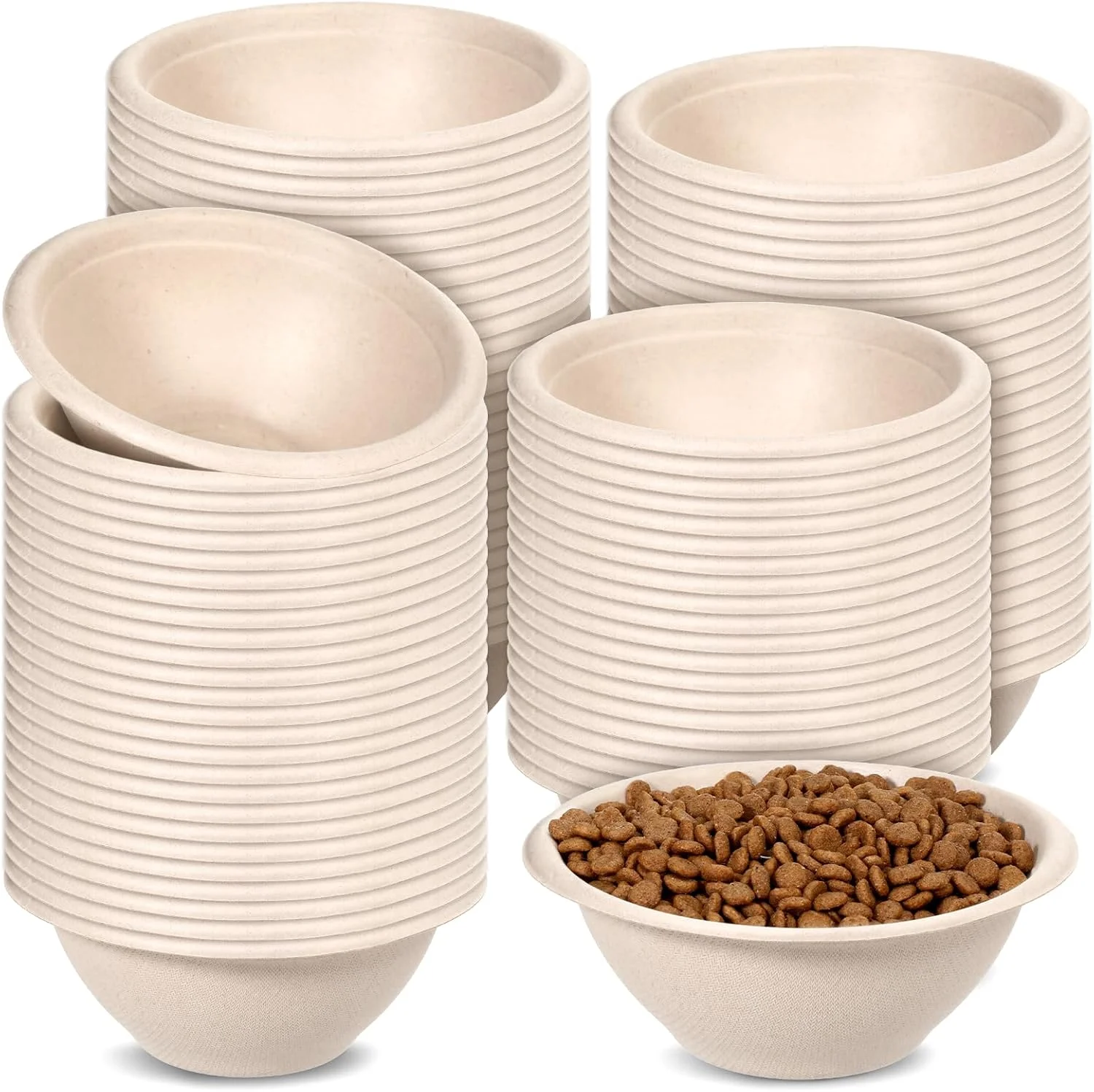 ۲۰۰ عدد ظرف یکبار مصرف حیوانات خانگی، ظروف کاغذی مسافرتی ۸ اونسی برای سگ های کوچک، توله سگ، گربه، ظروف غذا و آب ضد نشت، لوازم ۱ پیمانه