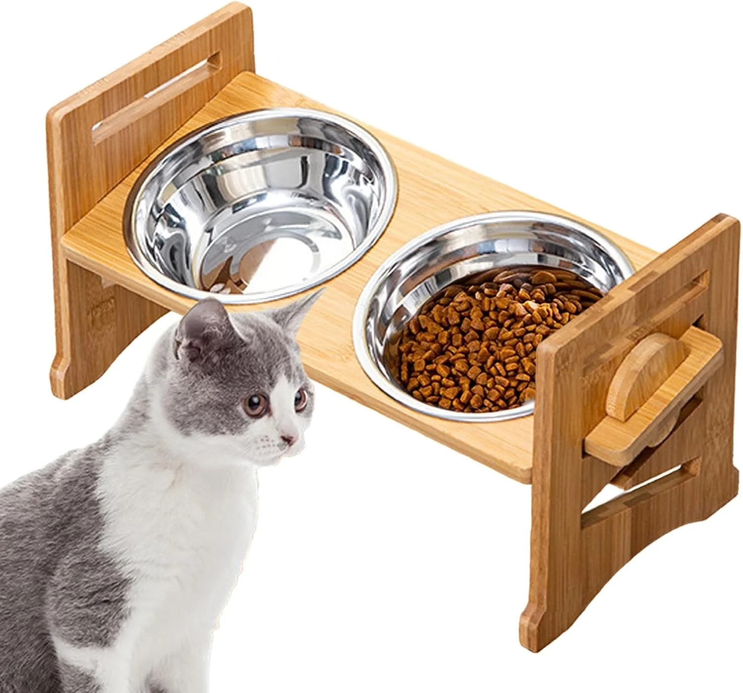 ظروف غذای سگ مرتفع - پایه قابل تنظیم بلند برای ظرف سگ - ظروف چند منظوره حیوانات خانگی برای گربه ها، کوهنوردی، مسافرت، کمپینگ