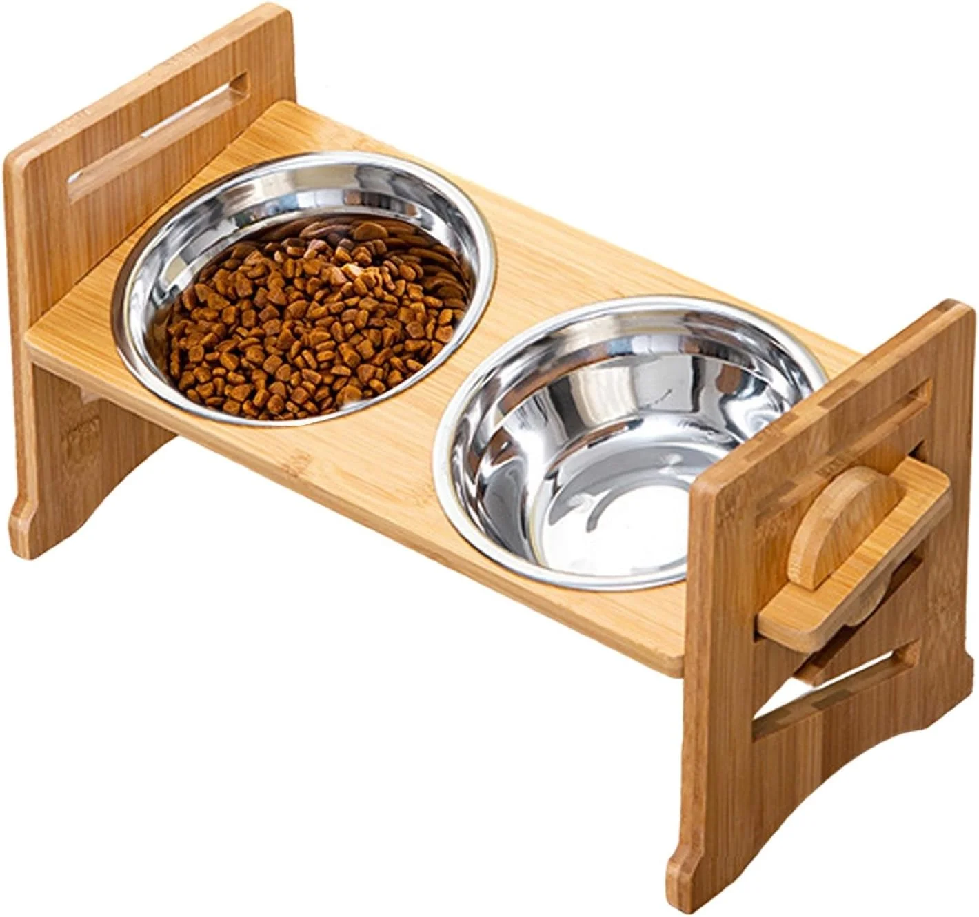 ظروف غذای سگ مرتفع - پایه کاسه سگ قابل تنظیم و ضد لغزش | ایستگاه تغذیه حیوانات خانگی برای گربه ها، مناسب برای غذا خوردن در داخل و خارج از خانه، حیاط، ماشین، خانواده و دوستان