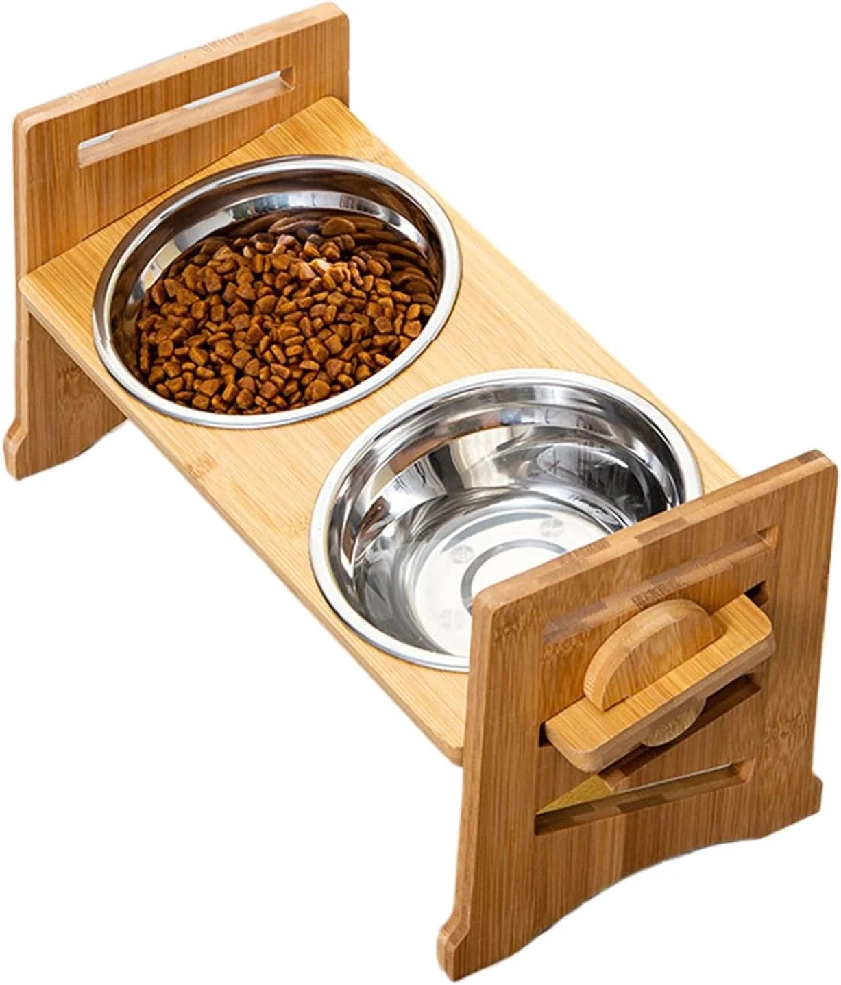 ظرف غذای سگ مرتفع - پایه ظرف سگ بلند قابل تنظیم و ضد لغزش | ایستگاه تغذیه حیوانات خانگی برای گربه ها، مناسب برای غذا خوردن در داخل و خارج از خانه، حیاط، ماشین، مهمانی های خانوادگی و دوستانه