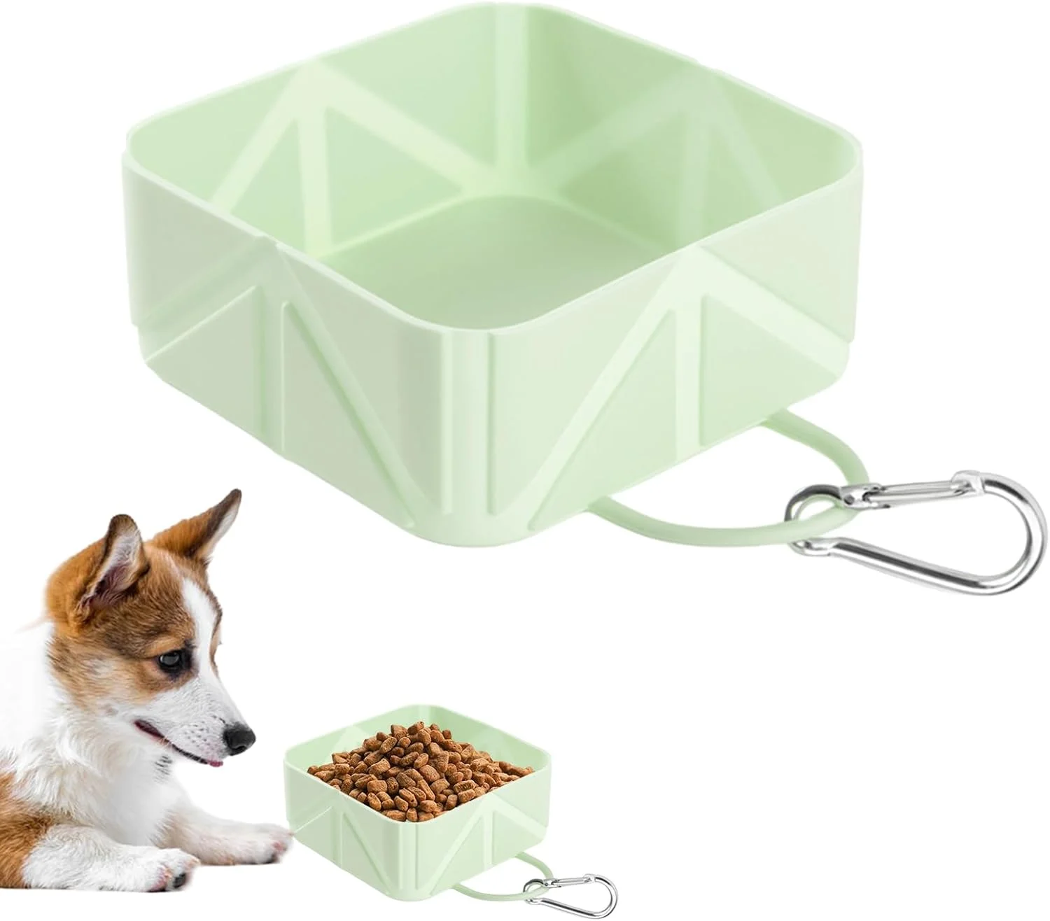 ظرف آب سگ مسافرتی، ظرف آب تاشو توله سگ | ظرف آب و غذای 500 میلی لیتری برای سگ ها و گربه های کوچک و متوسط ​​در فضای باز، مناسب برای سفر، پیاده روی، کمپینگ و ساحل