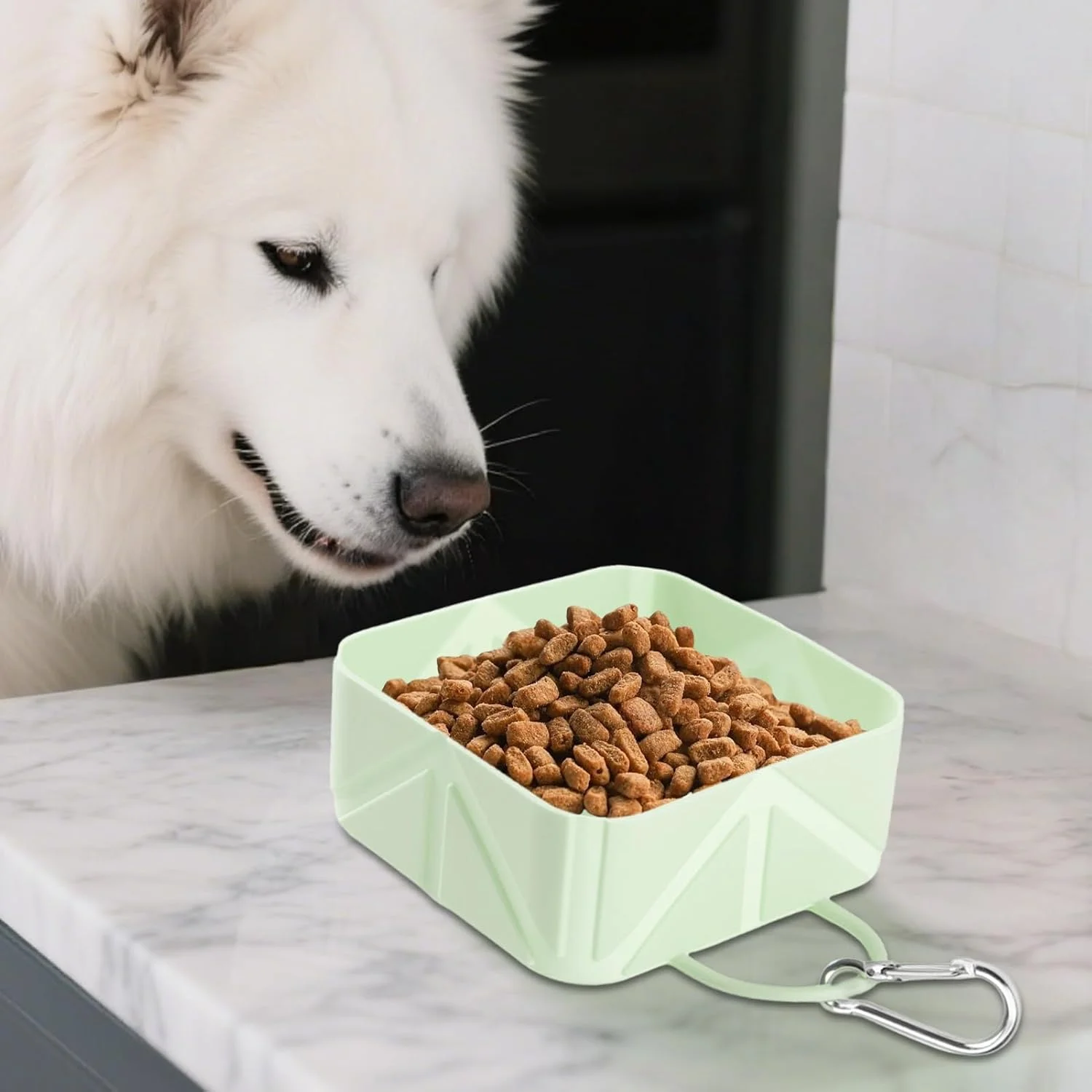 ظرف آب سگ مسافرتی، ظرف آب تاشو توله سگ | ظرف آب و غذای 500 میلی لیتری برای سگ ها و گربه های کوچک و متوسط ​​در فضای باز، مناسب برای سفر، پیاده روی، کمپینگ و ساحل