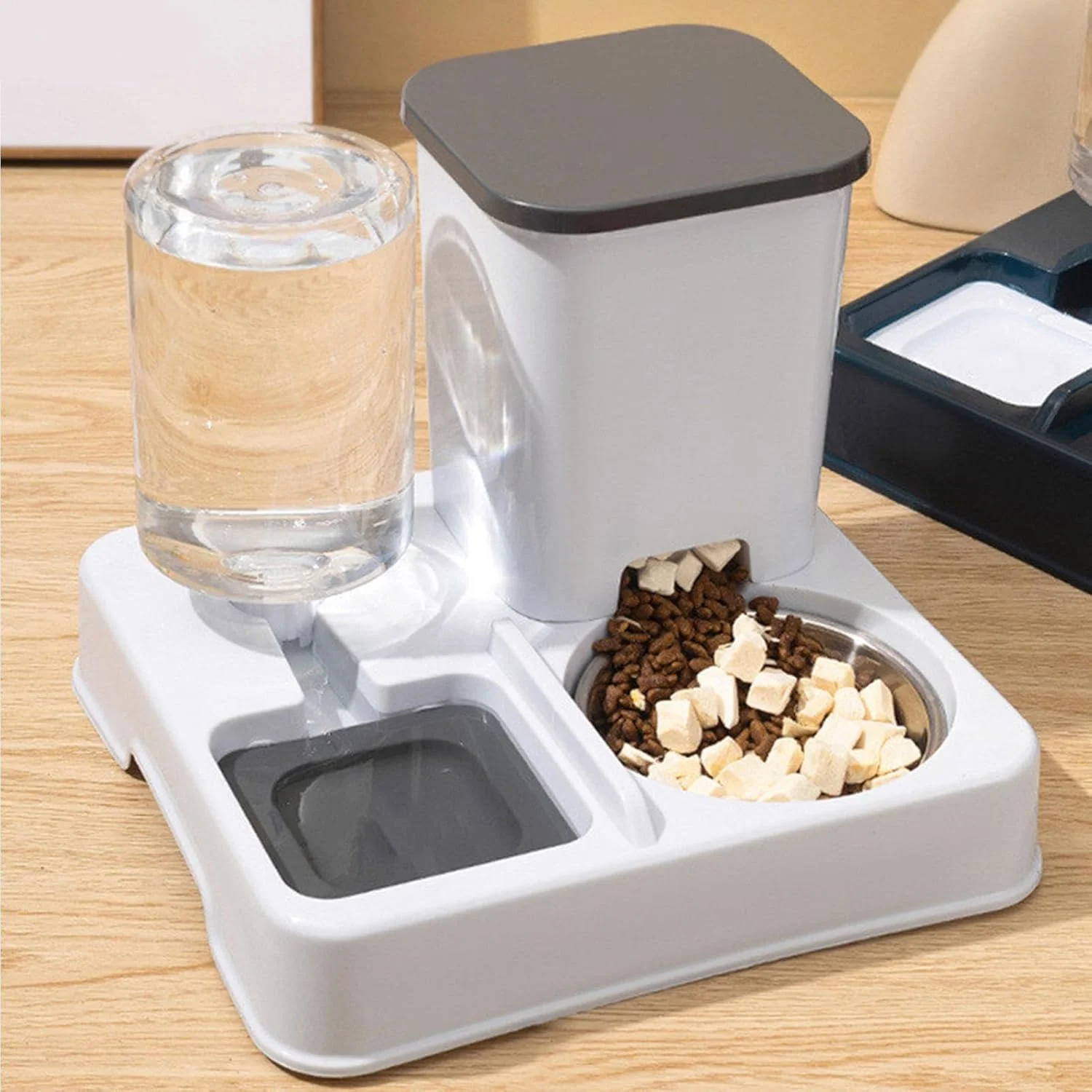 ظرف غذای اتوماتیک سگ | دستگاه خودکار غذا و آب برای گربه، سیستم توزیع غذا و نوشیدنی حیوانات خانگی مناسب لوازم حیوانات کوچک تا متوسط ​​برای بچه گربه ها و توله سگ ها