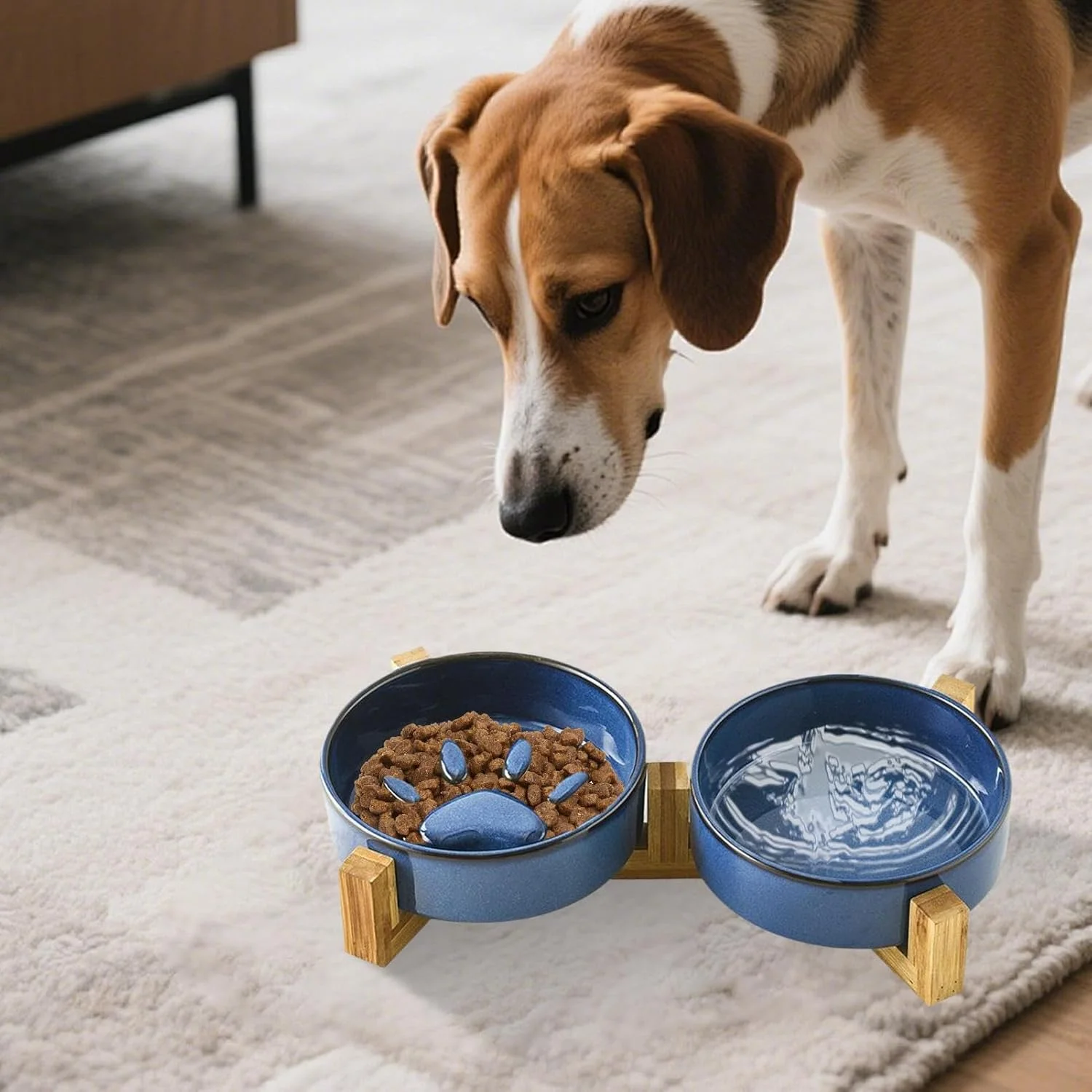 ظرف غذای سگ با قابلیت تغذیه آهسته | ظرف سرامیکی پنجه ای زیبا برای تغذیه آهسته و ست ظرف آب | لوازم حیوانات خانگی برای تغذیه گربه، لوازم آبیاری، خانه، حیاط، باغ