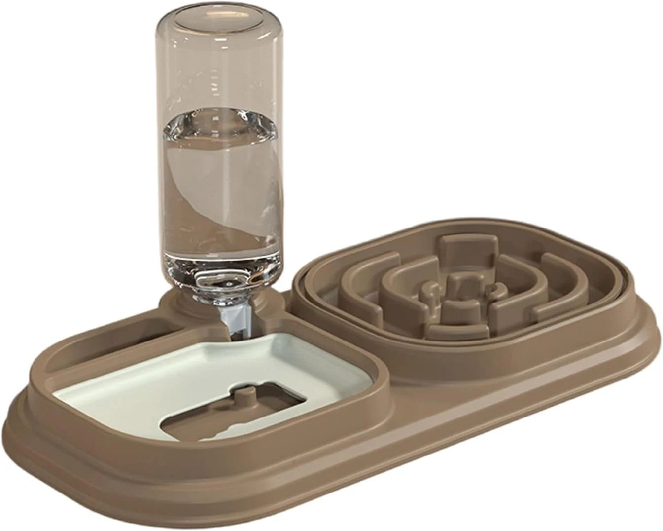 ظرف غذای حیوانات خانگی دو قلو با بطری آب برای گربه و سگ، ظرف غذا و آب برای استفاده در منزل، ضد خفگی