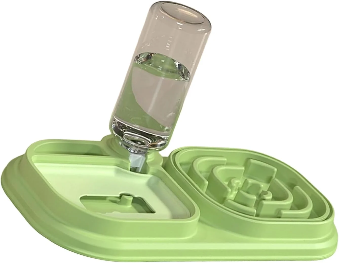 ظرف غذای حیوانات خانگی دو قلو با بطری آب برای گربه و سگ، ظرف آب و غذا برای استفاده در منزل، ضد خفگی