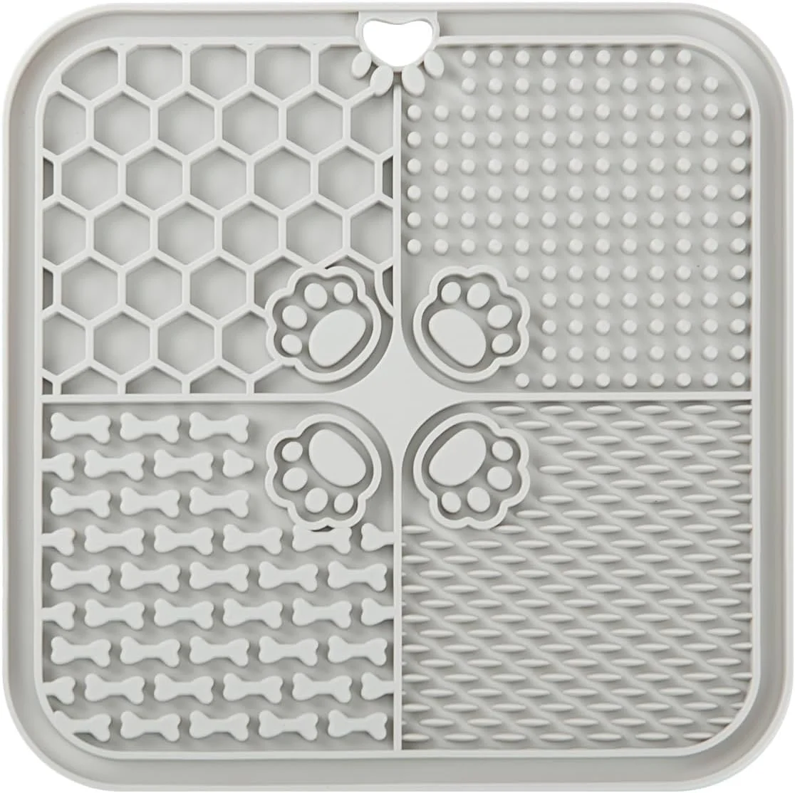 پد لیسیدنی برای سگ و گربه، پد لیسیدنی تغذیه آهسته با مکنده، کاهش دهنده بی حوصلگی و اضطراب برای حیوانات خانگی (1 عدد خاکستری، 20x20 سانتی متر)