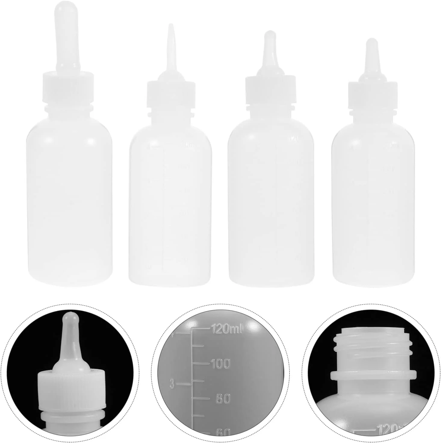 ست 4 عددی شیشه شیر حیوانات خانگی، شیشه شیر سیلیکونی برای بچه گربه، ابزار شیردهی حیوانات خانگی برای تغذیه و آبرسانی توله سگ و گربه