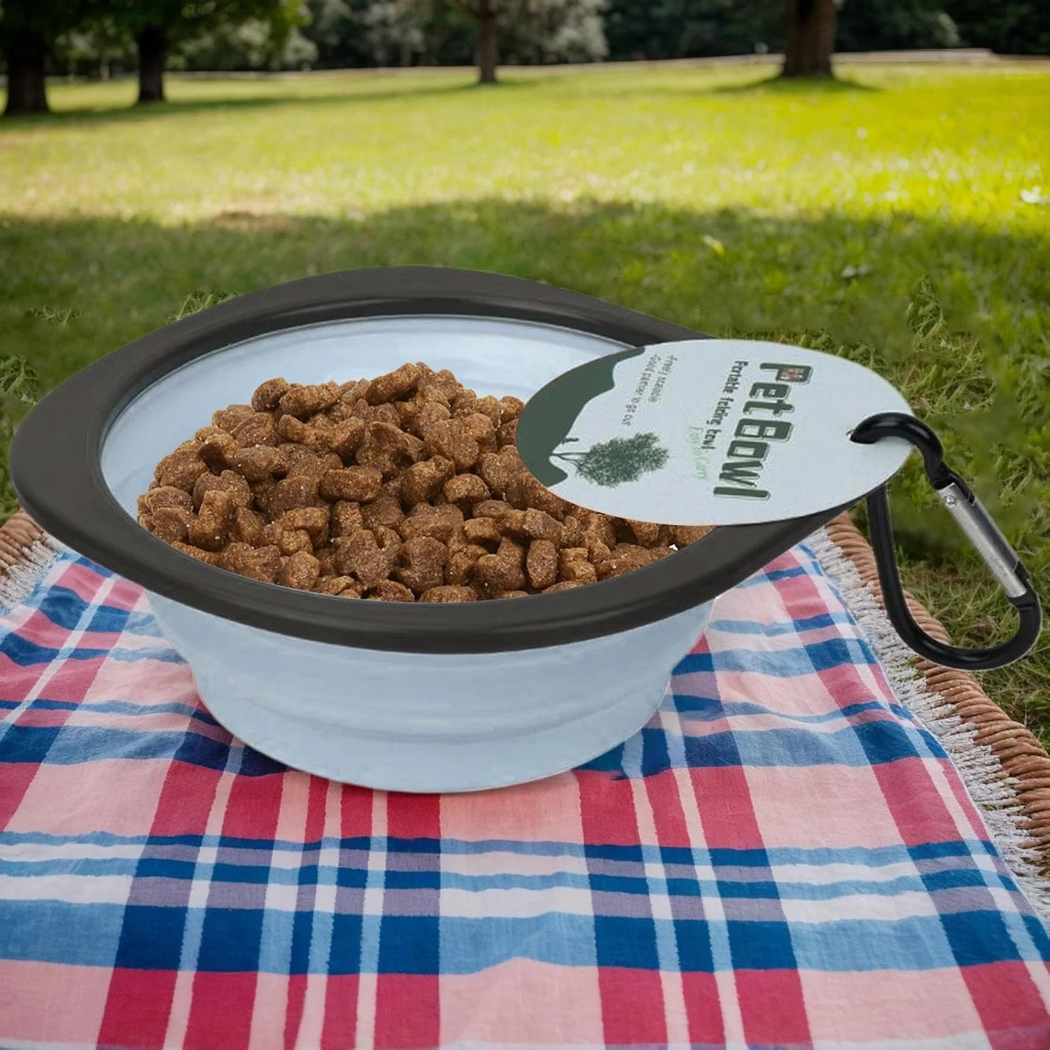 کاسه آب تاشو سگ | کاسه تاشو سگ برای پیاده روی قابل حمل - ظرف غذا و آب با گیره کارابین، لوازم تغذیه برای مسافرت، پیاده روی و قدم زدن در فضای باز