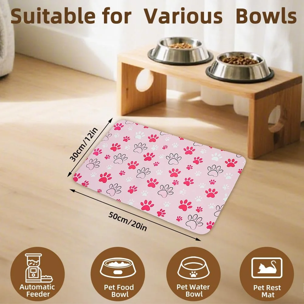 پد تغذیه حیوانات خانگی - پد جاذب سگ برای کاسه غذا و آب، پد پخش کننده سریع خشک بدون لک برای سگ ها و گربه ها، زیرانداز لوازم حیوانات خانگی شایان ستایش برای نوشیدنی های کثیف (30x50 سانتی متر) پد تغذیه حیوانات خانگی - پد جاذب سگ برای کاسه غذا و آب، پد پخش کننده سریع خشک بدون لک برای سگ ها و گربه ها، زیرانداز لوازم حیوانات خانگی شایان ستایش برای نوشیدنی های کثیف (30x50 سانتی متر)