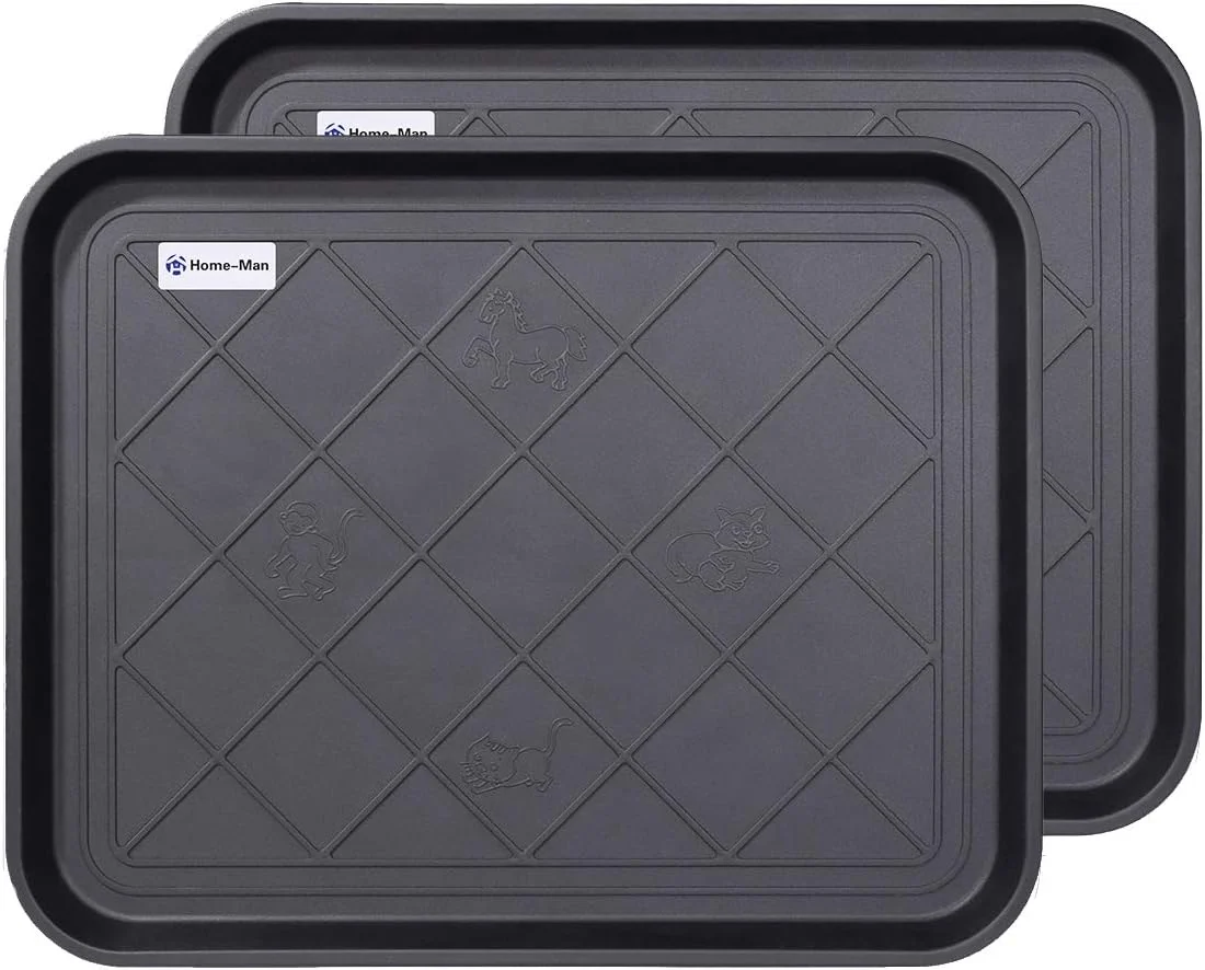 سینی چند منظوره، سینی برای ورودی، سینی ظرف حیوانات خانگی، زیرانداز ظرف سگ، سینی های ضد آب برای محافظت از کف داخلی و خارجی، 20"x 15" / بسته 2 عددی