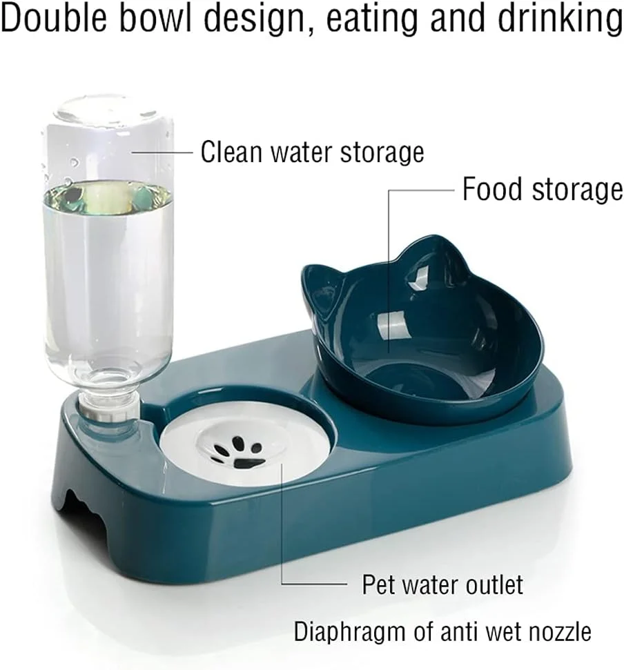 ظروف مرتفع حیوانات خانگی HXSMK، ظروف دوتایی بادوام سگ، پایه بلند، لوازم غذا و آب، فیدر سگ، لوازم حیوانات خانگی