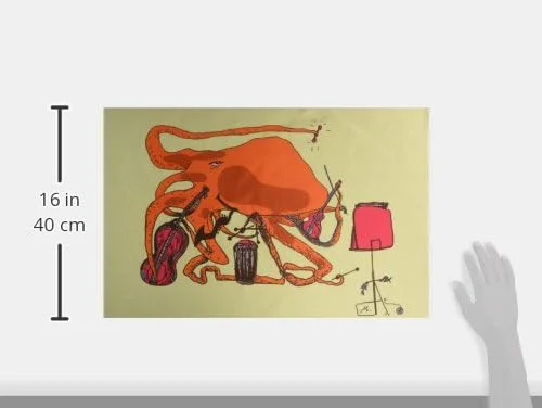 زیرانداز طرح اختاپوس بازیگوش Marianna Tankelevich برای کاسه حیوانات خانگی، 60 در 38 سانتی متر