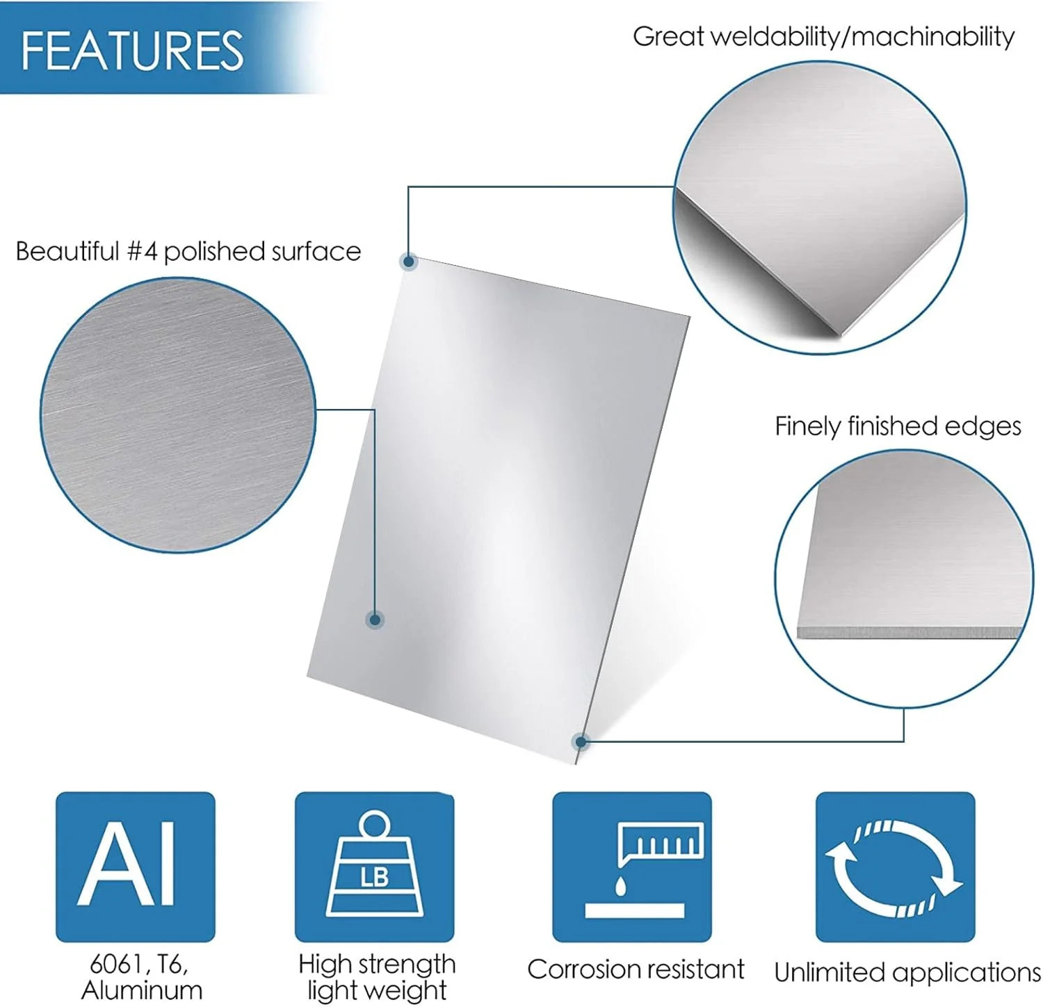 بسته ۱۰ عددی ورق آلومینیومی BENECREAT، ابعاد ۱۳۰x۱۸۰ میلیمتر، با لایه محافظ نقرهای، مناسب ساخت جواهرات و حکاکی دستی، ضخامت ۰.۶ میلیمتر بسته ۱۰ عددی ورق آلومینیومی BENECREAT، ابعاد ۱۳۰x۱۸۰ میلیمتر، با لایه محافظ نقرهای، مناسب ساخت جواهرات و حکاکی دستی، ضخامت ۰.۶ میلیمتر