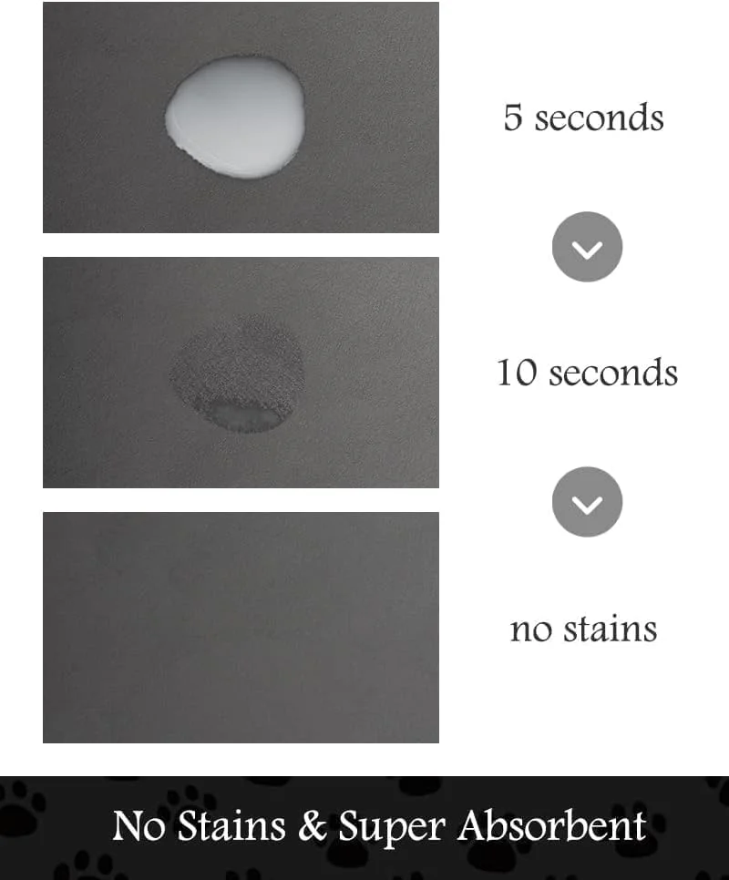 زیرانداز تغذیه حیوانات خانگی - زیرانداز جاذب سگ برای ظرف غذا و آب - بدون لکه و خشک شدن سریع - لوازم جانبی سگ - ظرف آب سگ برای نوشیدنی های کثیف، 30cm×48cm، خاکستری تیره زیرانداز تغذیه حیوانات خانگی - زیرانداز جاذب سگ برای ظرف غذا و آب - بدون لکه و خشک شدن سریع - لوازم جانبی سگ - ظرف آب سگ برای نوشیدنی های کثیف، 30cm×48cm، خاکستری تیره