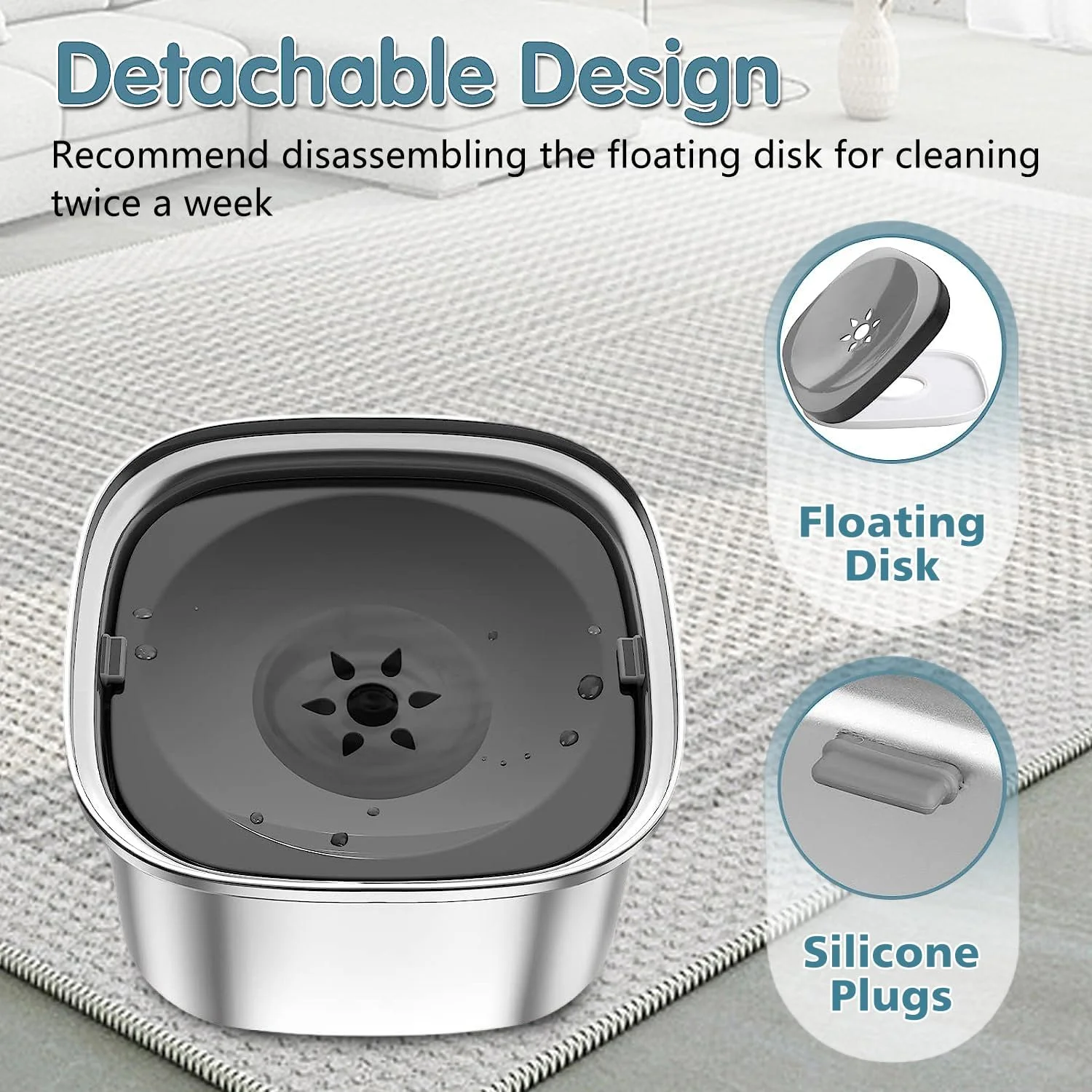 کاسه آب سگ 3 لیتری 3000 میلی لیتری، کاسه استیل ضد زنگ سگ بدون ریزش، ظرف آب و غذای بزرگ سگ، ظرف آبخوری آهسته، ظرف آب ضد ریزش مناسب سفر و خودرو برای سگ و گربه کاسه آب سگ 3 لیتری 3000 میلی لیتری، کاسه استیل ضد زنگ سگ بدون ریزش، ظرف آب و غذای بزرگ سگ، ظرف آبخوری آهسته، ظرف آب ضد ریزش مناسب سفر و خودرو برای سگ و گربه