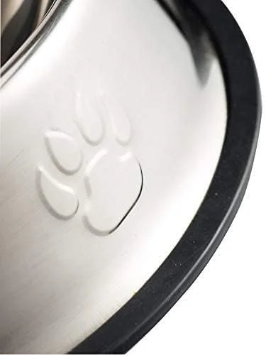 ظرف غذای استیل نیبائو و ظرف آب برای سگ و گربه، ظرف غذا و آب حیوانات خانگی با پایه لاستیکی ضد لغزش.