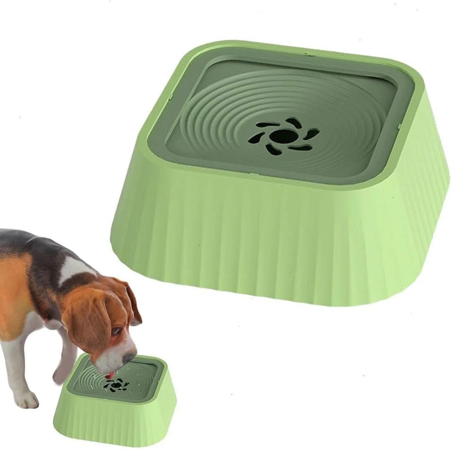 ظرف آب سگ NeoStyle، ظرف آبخوری آهسته 1.3 لیتری، مناسب برای استفاده در محیط های داخلی و خارجی (سبز)