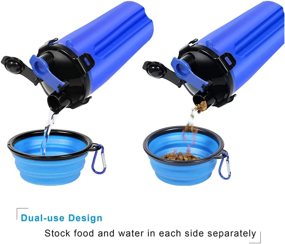 ظرف غذای سگ NeoStyle، ظرف آب و غذای مسافرتی قابل حمل 2 در 1 با سینی های سیلیکونی تاشو، پخش کننده آب و غذای ضد نشت در فضای باز برای پیاده روی، کمپینگ و گردش سگ (آبی) ظرف غذای سگ NeoStyle، ظرف آب و غذای مسافرتی قابل حمل 2 در 1 با سینی های سیلیکونی تاشو، پخش کننده آب و غذای ضد نشت در فضای باز برای پیاده روی، کمپینگ و گردش سگ (آبی)