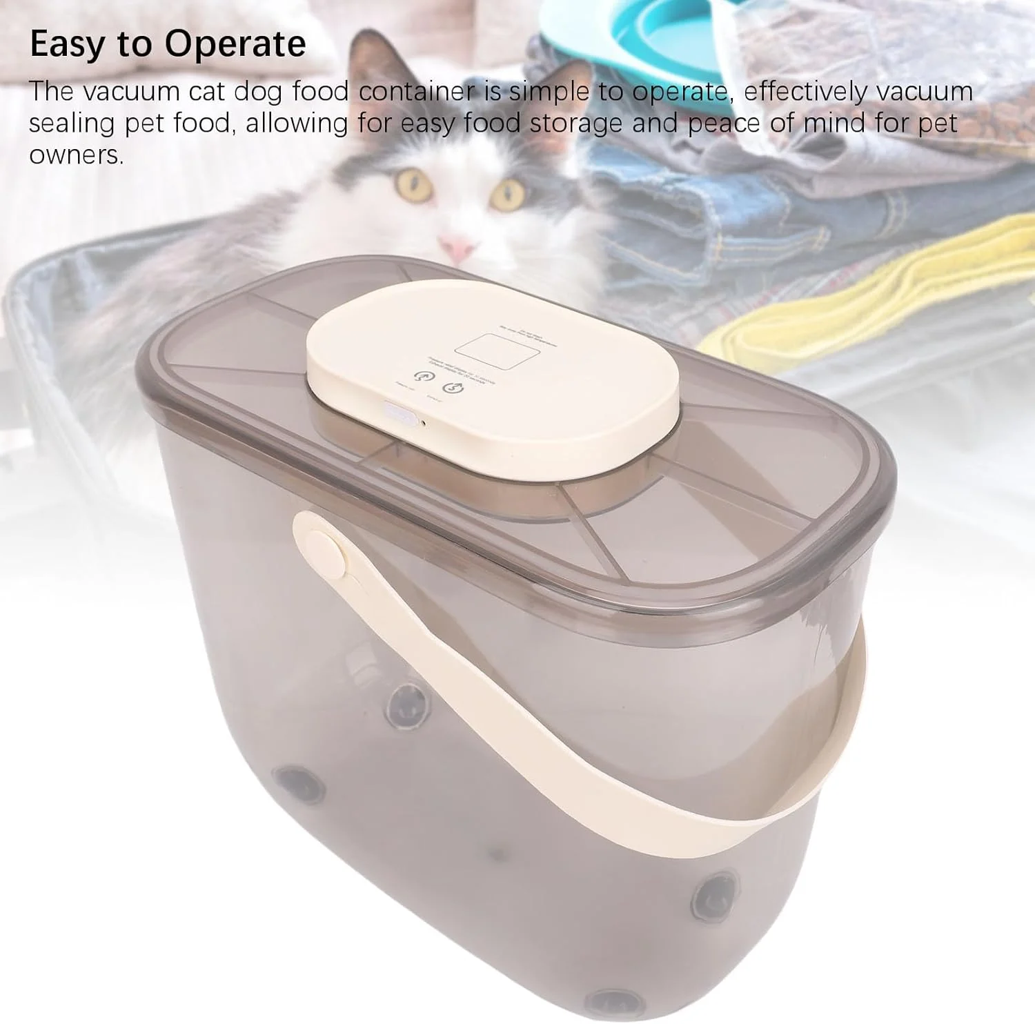 ظرف نگهداری غذای حیوانات خانگی با درب محکم - ظرفیت بزرگ برای سگ و گربه