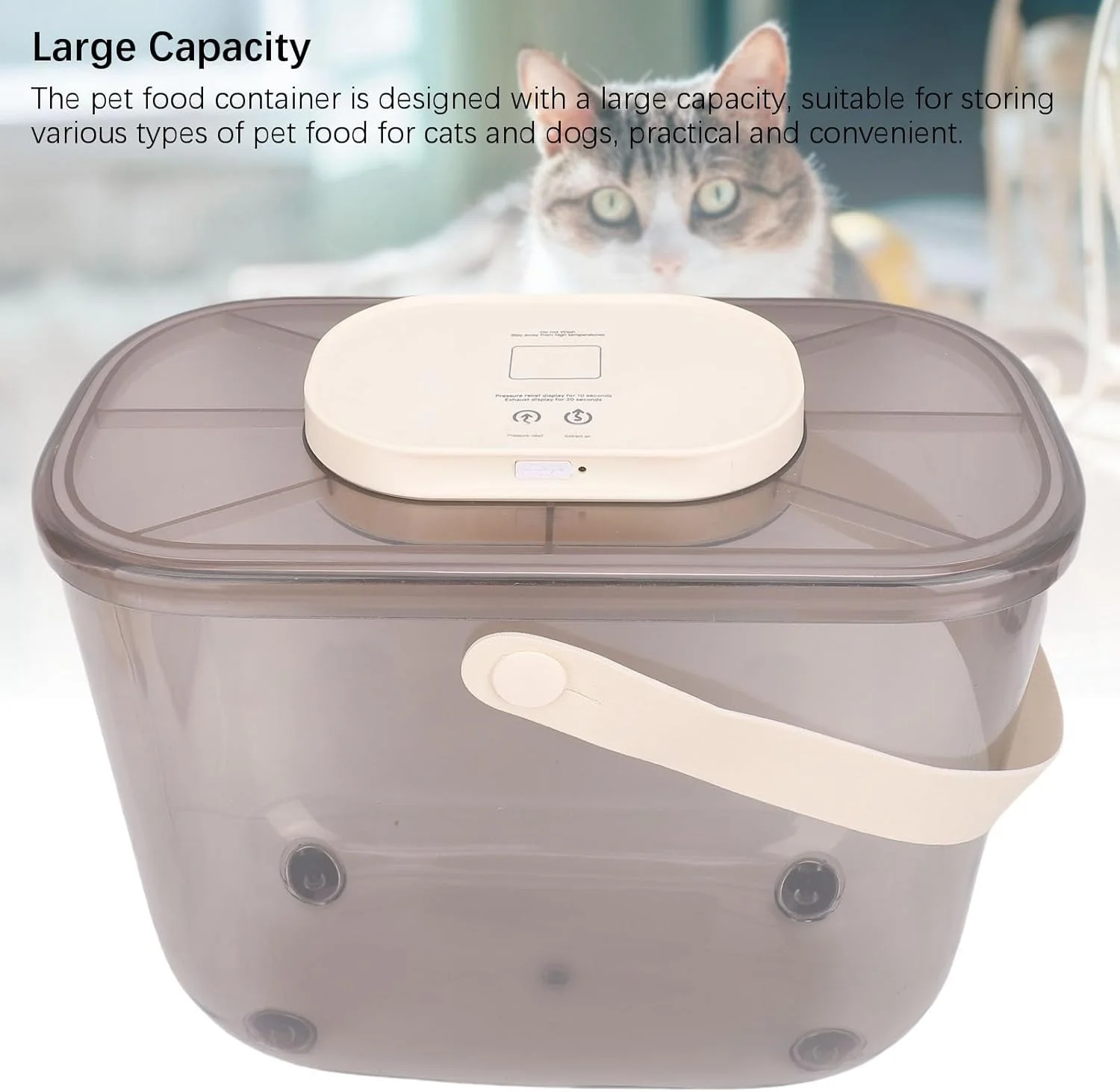 ظرف نگهداری غذای حیوانات خانگی با درب محکم - ظرفیت بزرگ برای سگ و گربه