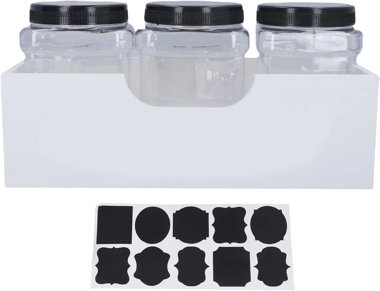 ست نگهدارنده تشویقی حیوانات خانگی - 3 شیشه بزرگ درب دار با پایه چوبی، سازمان دهنده شفاف اسنک سگ و گربه برای حفظ تازگی