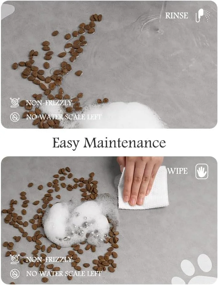 زیرانداز غذای حیوانات خانگی Xspring، زیرانداز جاذب سگ برای کاسه غذا و آب، زیرانداز پخش کننده آب سگ با خشک شدن سریع، لوازم جانبی سگ با طرح پنجه، کاسه آب سگ برای نوشیدنی های پر سر و صدا