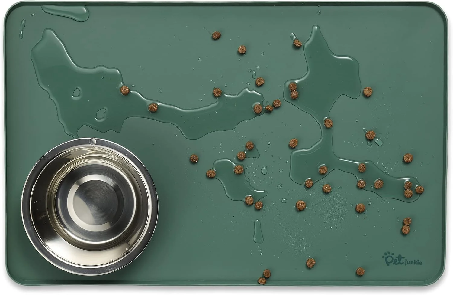 زیرانداز سیلیکونی کاسه سگ پت جانکی برای کاسه های غذا و آب حیوانات خانگی، زیرانداز ضد آب سگ یا گربه برای انواع کف (سبز) زیرانداز سیلیکونی کاسه سگ پت جانکی برای کاسه های غذا و آب حیوانات خانگی، زیرانداز ضد آب سگ یا گربه برای انواع کف (سبز)