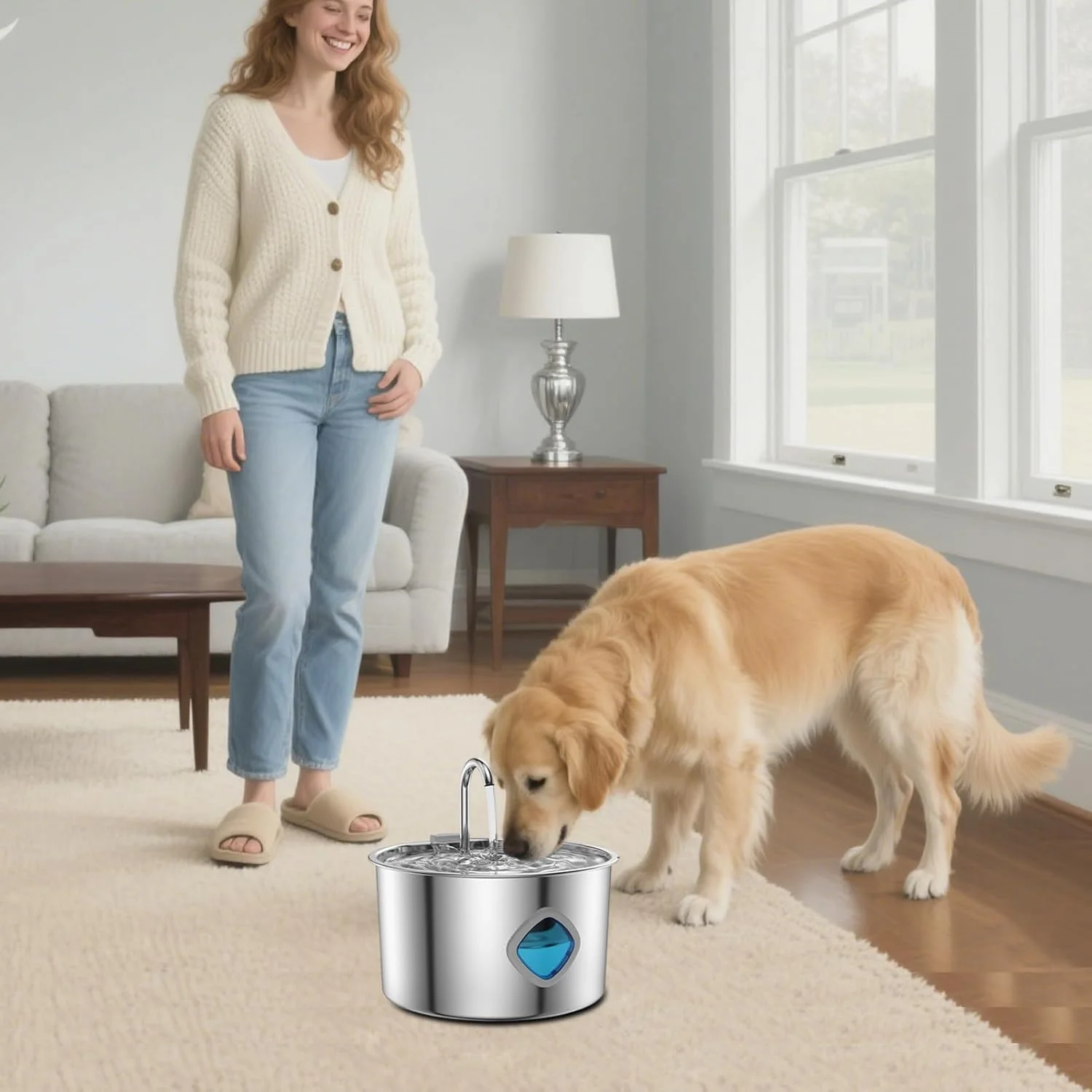 آبخوری حیوانات خانگی - ظرف آب 3.2 لیتری گربه و سگ | ظرف غذا اتوماتیک لوازم حیوانات خانگی برای نوشیدن توله سگ، بچه گربه، نژادهای بزرگ، متوسط و کوچک در داخل خانه آبخوری حیوانات خانگی - ظرف آب 3.2 لیتری گربه و سگ | ظرف غذا اتوماتیک لوازم حیوانات خانگی برای نوشیدن توله سگ، بچه گربه، نژادهای بزرگ، متوسط و کوچک در داخل خانه