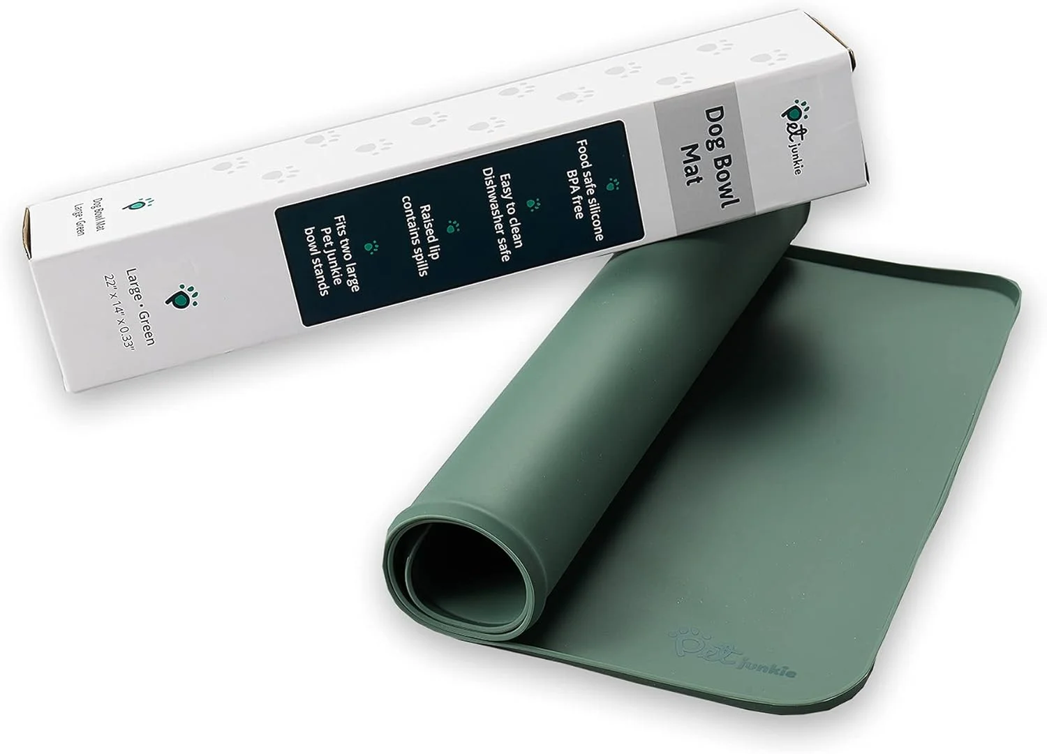 زیرانداز سیلیکونی کاسه سگ پت جانکی برای کاسه های غذا و آب حیوانات خانگی، زیرانداز ضد آب سگ یا گربه برای انواع کف (سبز) زیرانداز سیلیکونی کاسه سگ پت جانکی برای کاسه های غذا و آب حیوانات خانگی، زیرانداز ضد آب سگ یا گربه برای انواع کف (سبز)