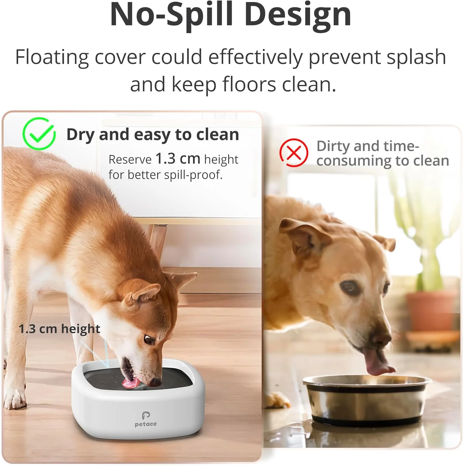 ظرف آب سگ، ظرف آب حیوانات خانگی ضد ریزش، ظرف آبخوری آهسته و ضد لغزش سگ 1.3 لیتری ظرف آب سگ، ظرف آب حیوانات خانگی ضد ریزش، ظرف آبخوری آهسته و ضد لغزش سگ 1.3 لیتری