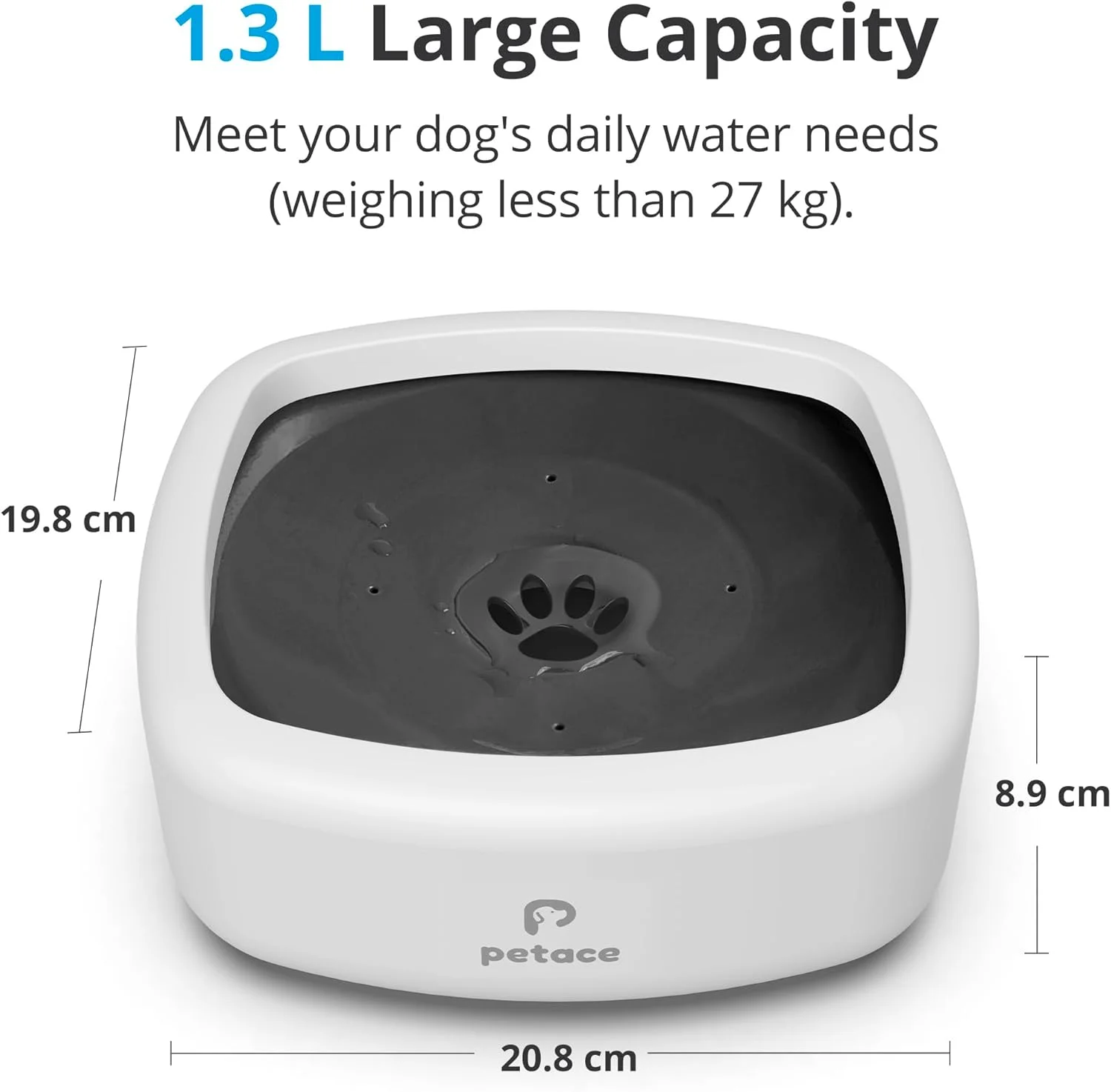 ظرف آب سگ، ظرف آب حیوانات خانگی ضد ریزش، ظرف آبخوری آهسته و ضد لغزش سگ 1.3 لیتری ظرف آب سگ، ظرف آب حیوانات خانگی ضد ریزش، ظرف آبخوری آهسته و ضد لغزش سگ 1.3 لیتری