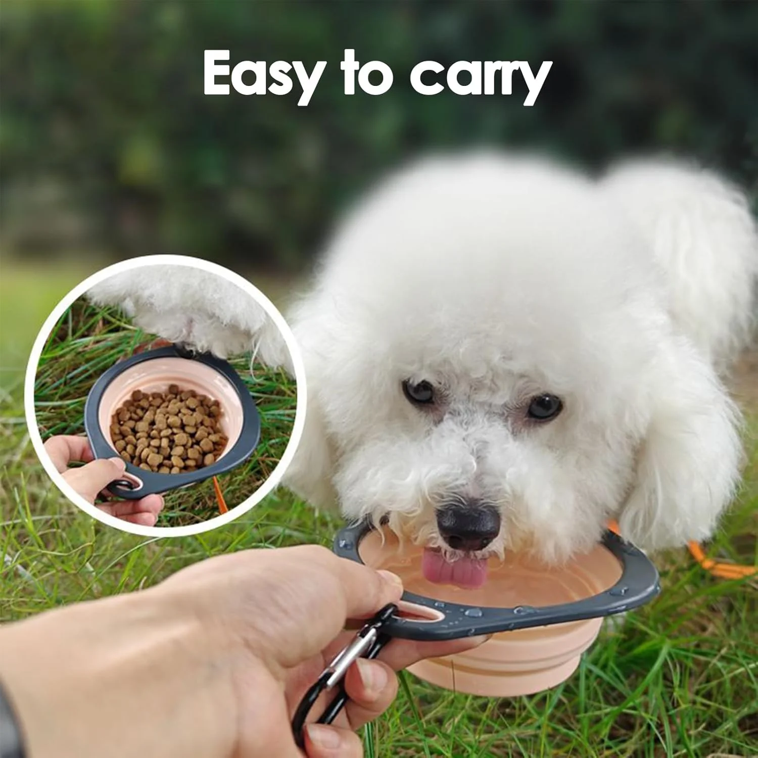 کاسه آب و غذای تاشو سگ - کاسه تاشو قابل حمل برای پیاده روی سگ | ظرف غذا و آب حیوانات خانگی با گیره کارابین، مناسب برای کمپینگ، پیاده روی و گردش با حیوانات خانگی کاسه آب و غذای تاشو سگ - کاسه تاشو قابل حمل برای پیاده روی سگ | ظرف غذا و آب حیوانات خانگی با گیره کارابین، مناسب برای کمپینگ، پیاده روی و گردش با حیوانات خانگی