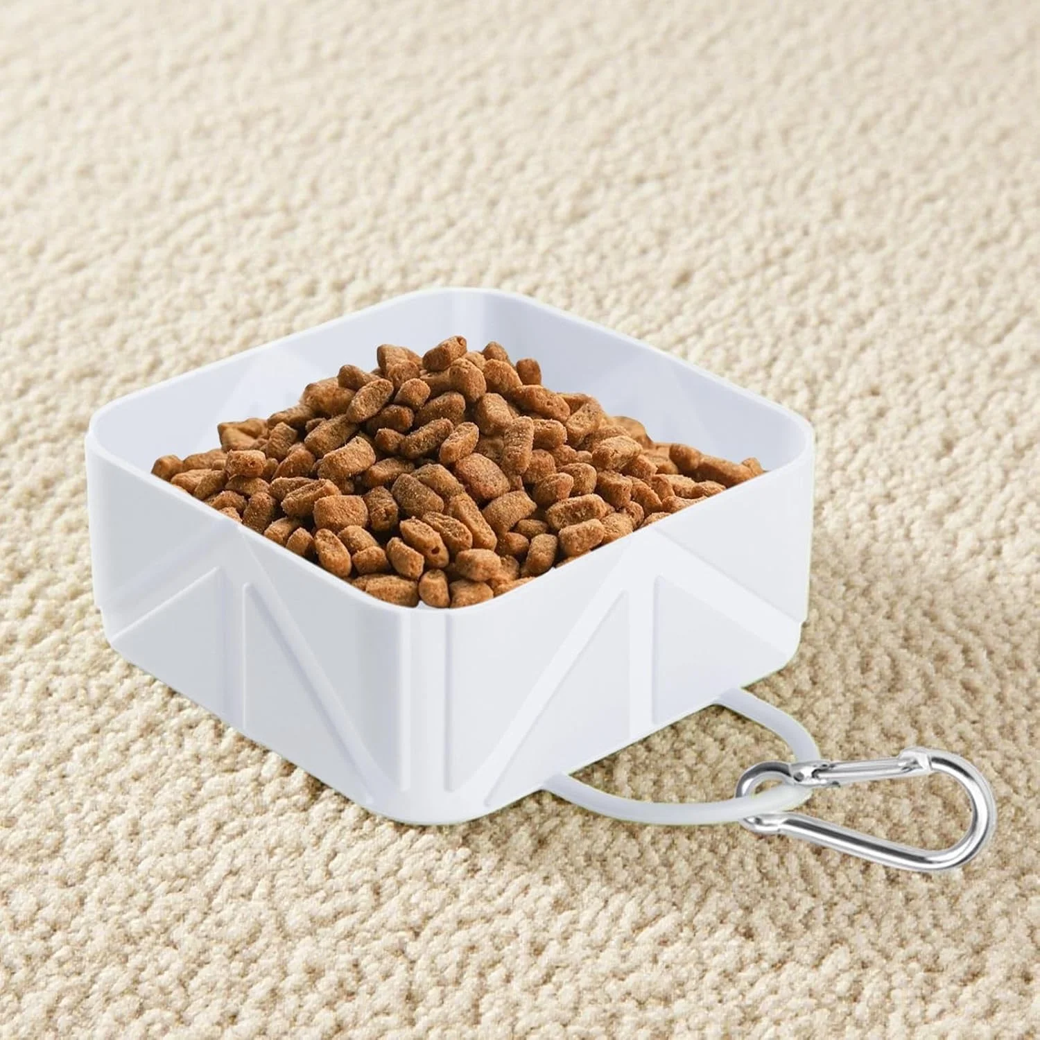 ظرف غذای سگ قابل حمل - ظرف غذای تاشو حیوانات خانگی، 500 میلی لیتر، ظرف آبخوری برای سگ ها و گربه های کوچک و متوسط، مناسب برای سفر، پیاده روی، کمپینگ و ساحل