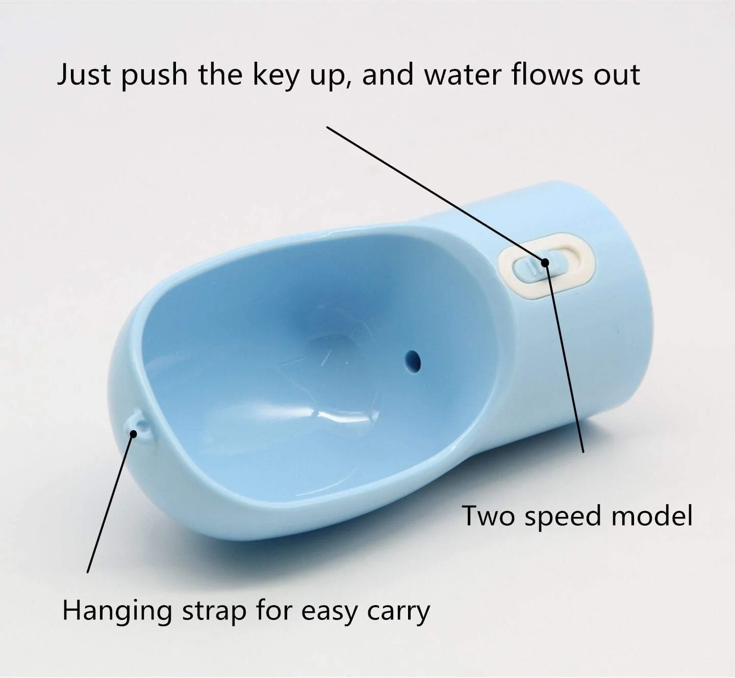 بطری آب مسافرتی سگ، بطری آب قابل حمل حیوانات خانگی فنجان نوشیدنی کاسه پخش کننده برای پیاده روی، مسافرت، کوهنوردی، کاسه آب و غذای چند منظوره در فضای باز برای سگ ها و گربه ها (آبی)