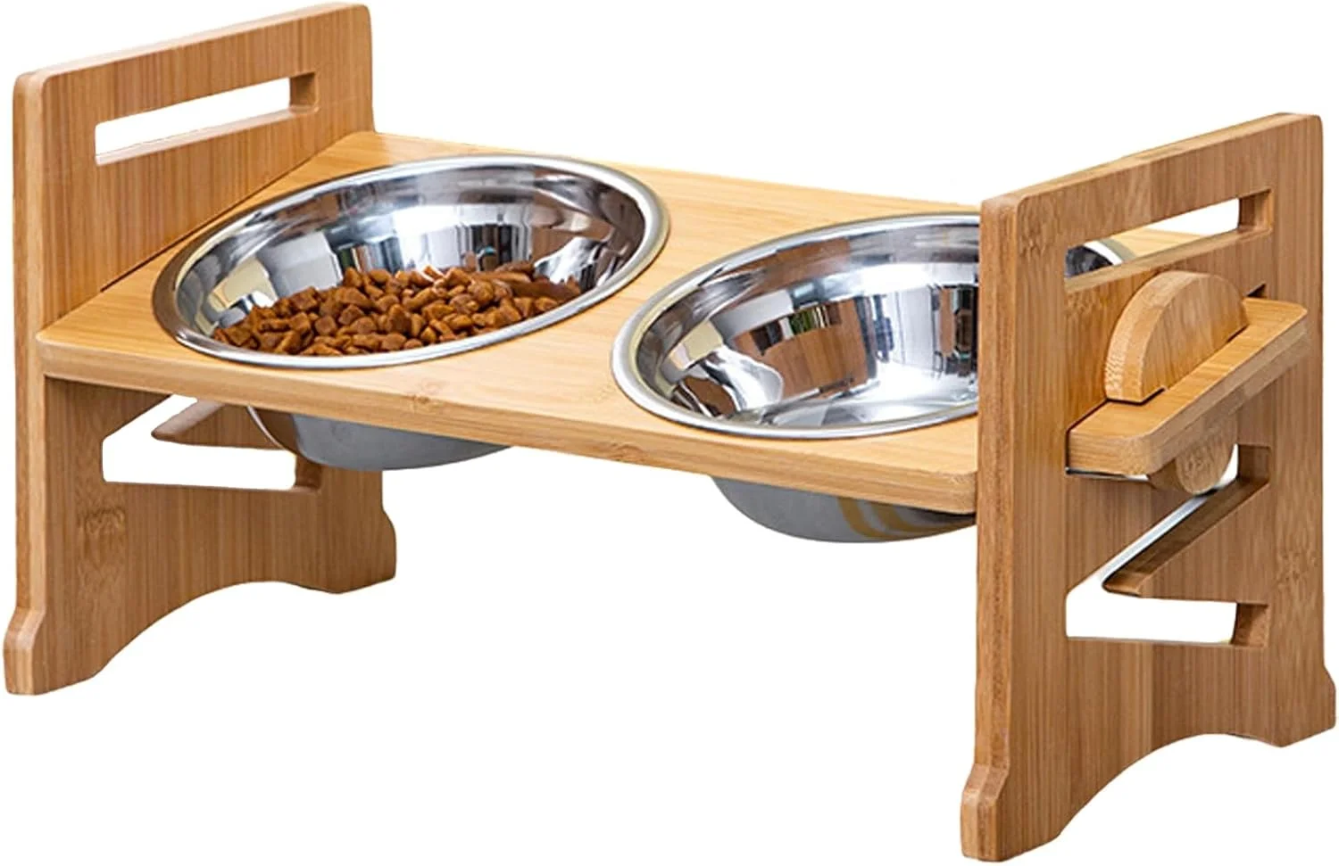 ظرف غذای سگ مرتفع | پایه ظرف سگ قابل تنظیم و ضد لغزش - لوازم غذاخوری و آبخوری گربه برای خوردن آب در خانه، حیاط، فضای باز، مسافرت با ماشین