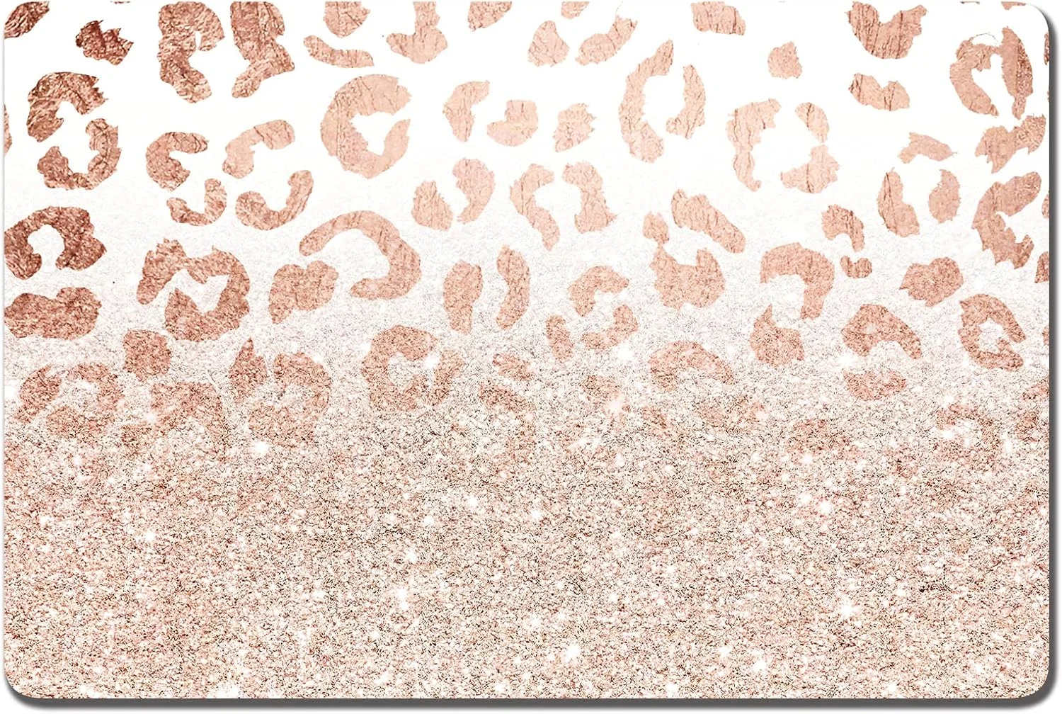 زیرانداز غذای سگ Rnivvi، طرح پلنگی، سایز 40 در 60 سانتی متر، جاذب آب برای ظرف غذای سگ و گربه، زیرانداز لاستیکی ضد لغزش زیبا برای حیوانات خانگی، محافظت از کف، پد زیر ظرف غذای توله سگ برای لوازم غذاخوری و آب