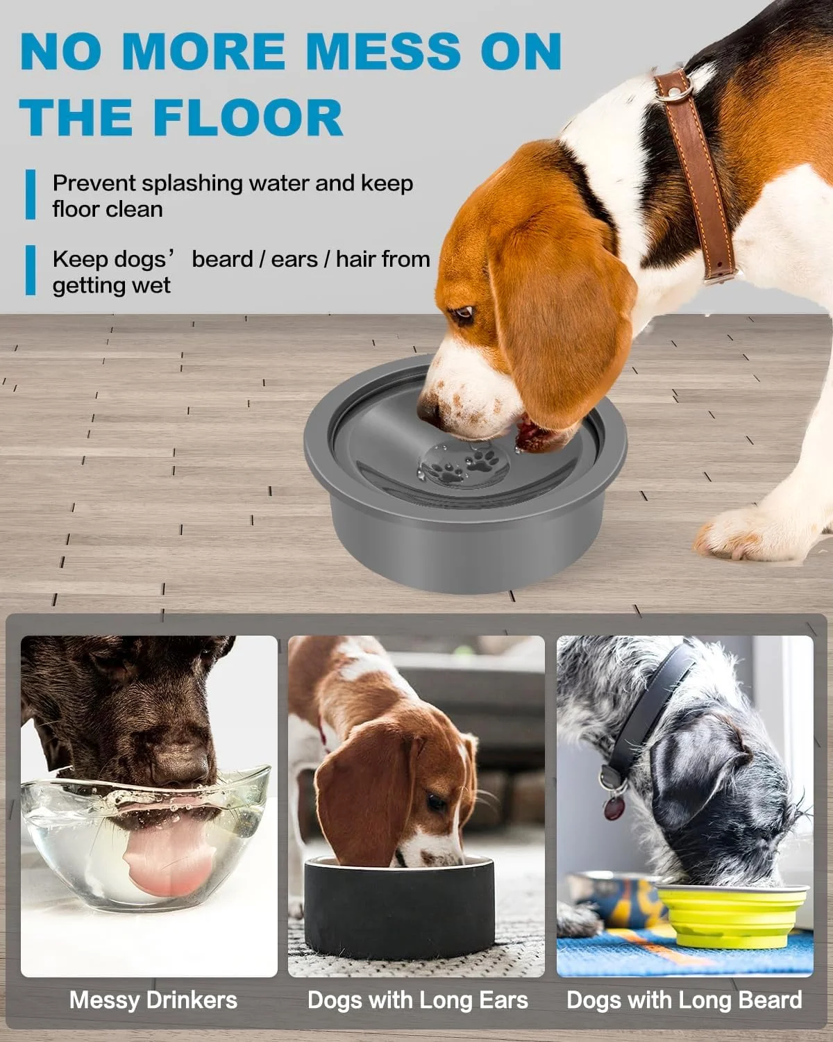 کاسه آب سگ ضد ریزش SCHITEC، ظرف آب آهسته نوشیدنی بدون ریختن، مناسب برای فیدر حیوانات خانگی مرتفع، پخش کننده آب 850 میلی لیتری ضد چکه و جلوگیری از ریختن آب برای سگ ها