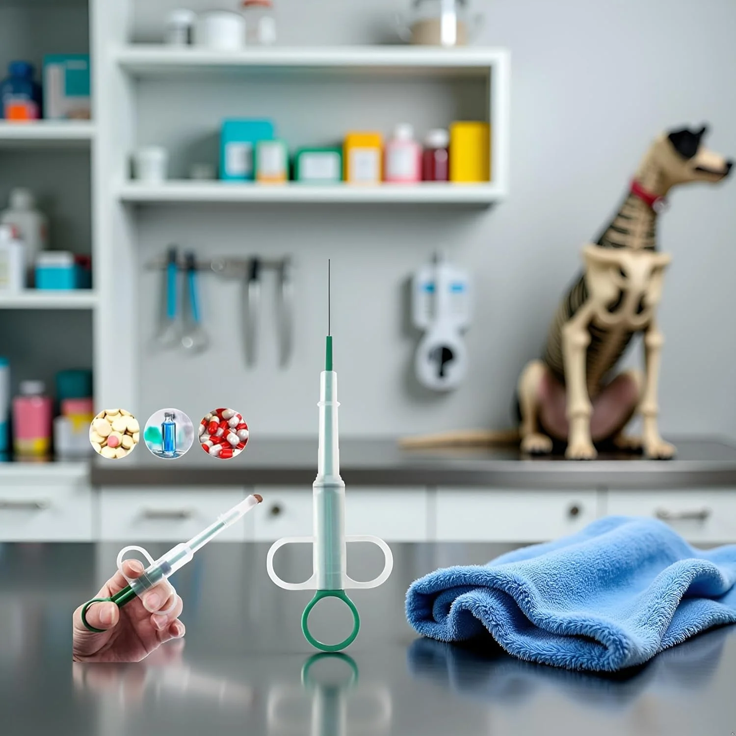 تفنگ قرص انداز سبز برای سگ و گربه، سرنگ قرص خوران با نوک نرم، ابزار پخش کننده دارو برای حیوانات کوچک، لوازم تغذیه و آبرسانی، سگ ها