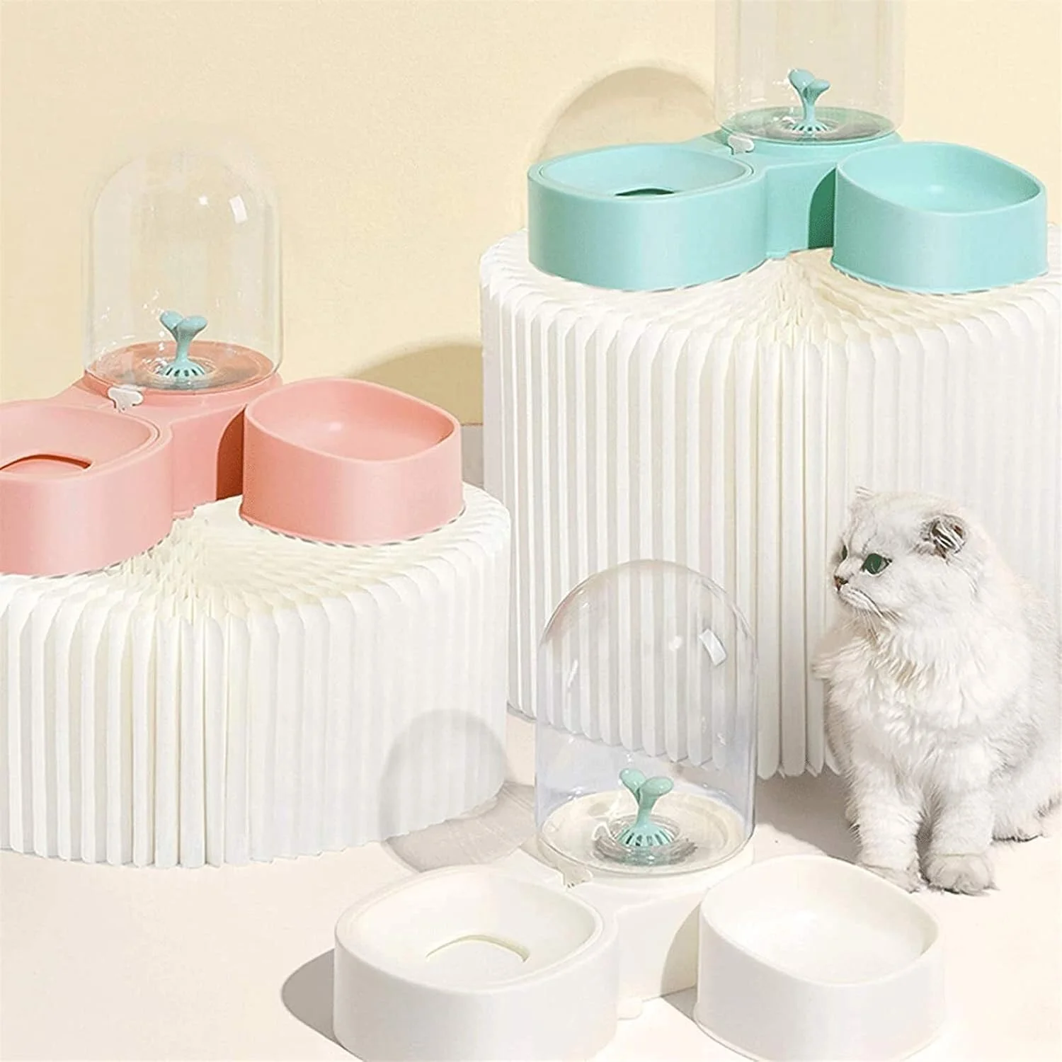 آبخوری اتوماتیک حیوانات خانگی، ظرف آب سگ و گربه، لوازم حیوانات خانگی (رنگ: سفید) آبخوری اتوماتیک حیوانات خانگی، ظرف آب سگ و گربه، لوازم حیوانات خانگی (رنگ: سفید)