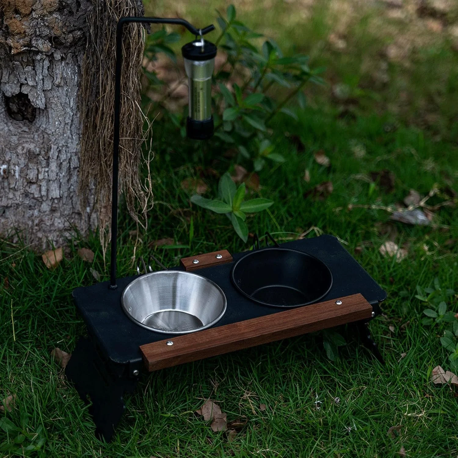 پایه ظرف غذای سگ، ایستگاه غذادهی قابل حمل و قابل تنظیم برای گربه - ظروف حیوانات خانگی برای خوردن در خانه، دوستان، خانواده، ماشین، حیاط، کمپینگ و داخل خانه