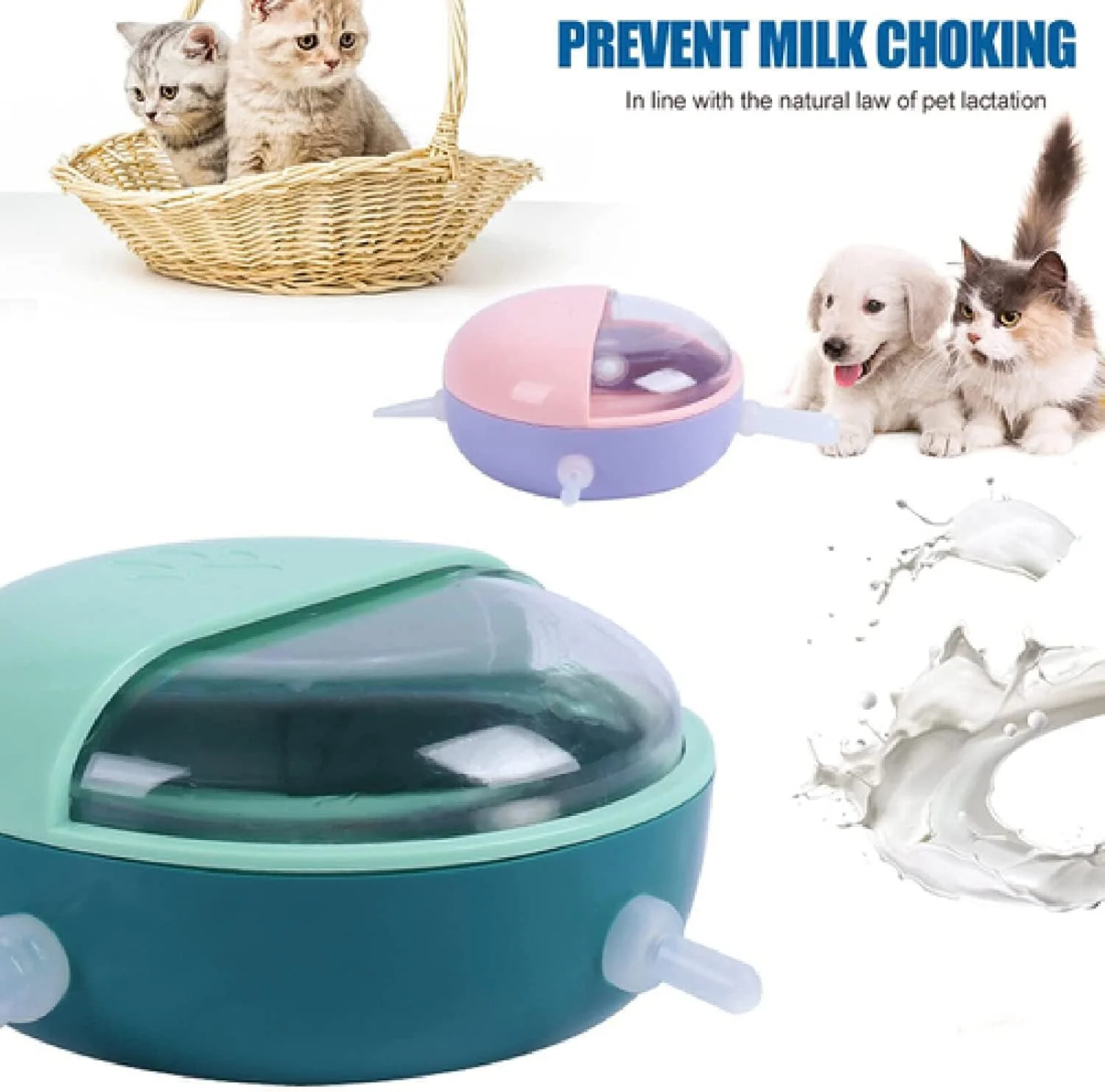 ایستگاه شیردهی توله سگ SYOSI با 4 سرپستانکی، ظرف شیر 180 میلی لیتری سیلیکونی برای حیوانات خانگی تازه متولد شده، توله سگ ها، بچه گربه ها، گربه ها، سگ ها، خرگوش ها (سبز)