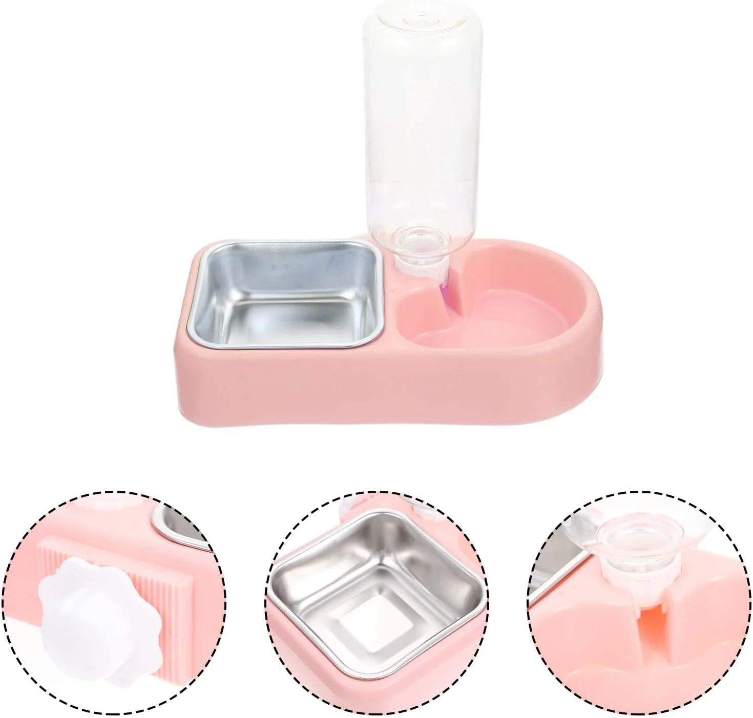 ظرف آب سگ یوتویا، ظرف غذای گربه و حیوانات خانگی، ظرف آب سگ، تغذیه خودکار بالاسری، بطری شیب دار، لوازم چشمه آبخوری (رنگ: صورتی) ظرف آب سگ یوتویا، ظرف غذای گربه و حیوانات خانگی، ظرف آب سگ، تغذیه خودکار بالاسری، بطری شیب دار، لوازم چشمه آبخوری (رنگ: صورتی)