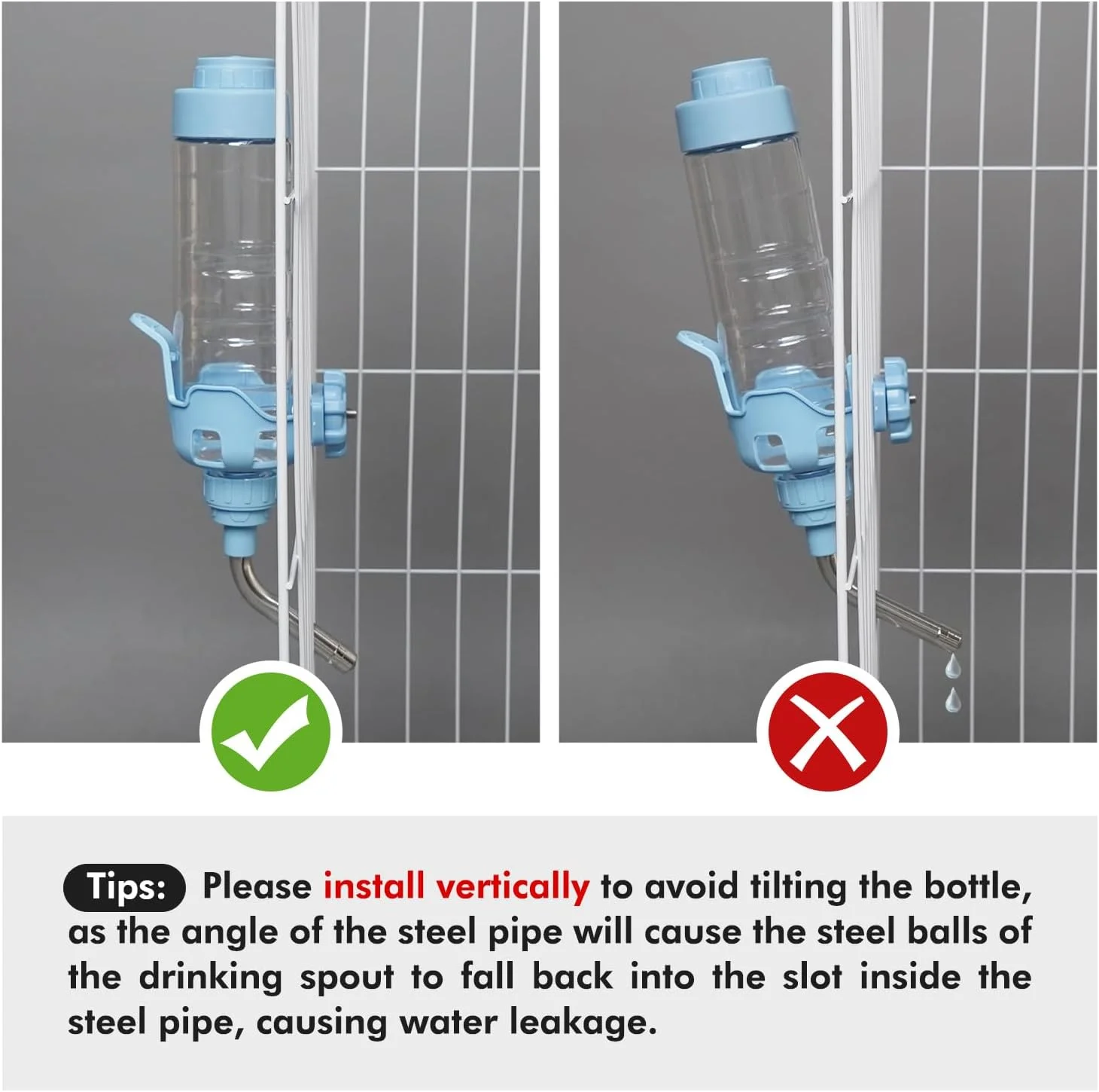 بطری آب حیوانات خانگی [نسخه ارتقا یافته Vannon 2020] 600 میلی لیتر، بدون BPA، پخش کننده آب ضد نشت برای سگ ها و گربه ها، قطر نازل: 12 میلی متر