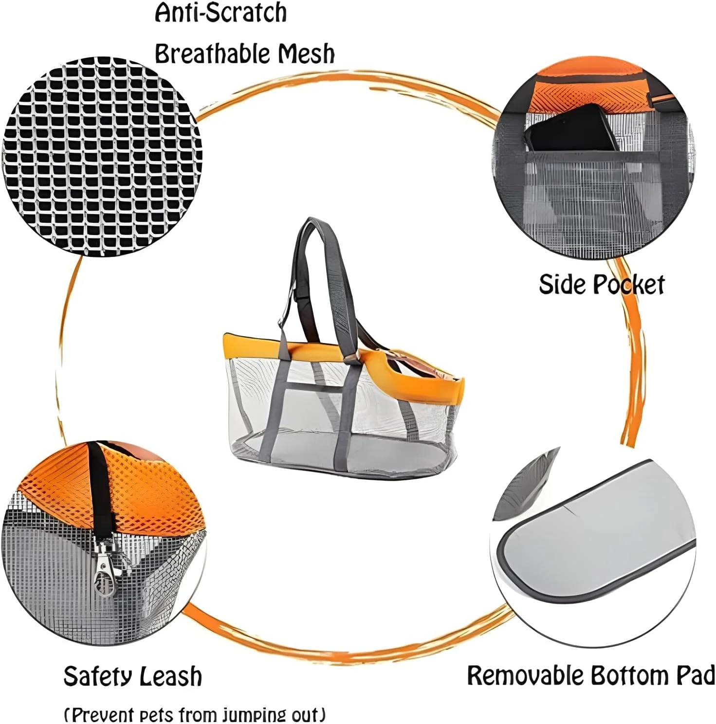 کیف حمل گربه/سگ AM ANNA، مورد تایید خطوط هوایی با توری تنفسی قابل مشاهده، کیف حمل تاشو حیوانات خانگی برای توله سگ ها تا 7 کیلوگرم، گربه های متوسط ​​و سگ های کوچک