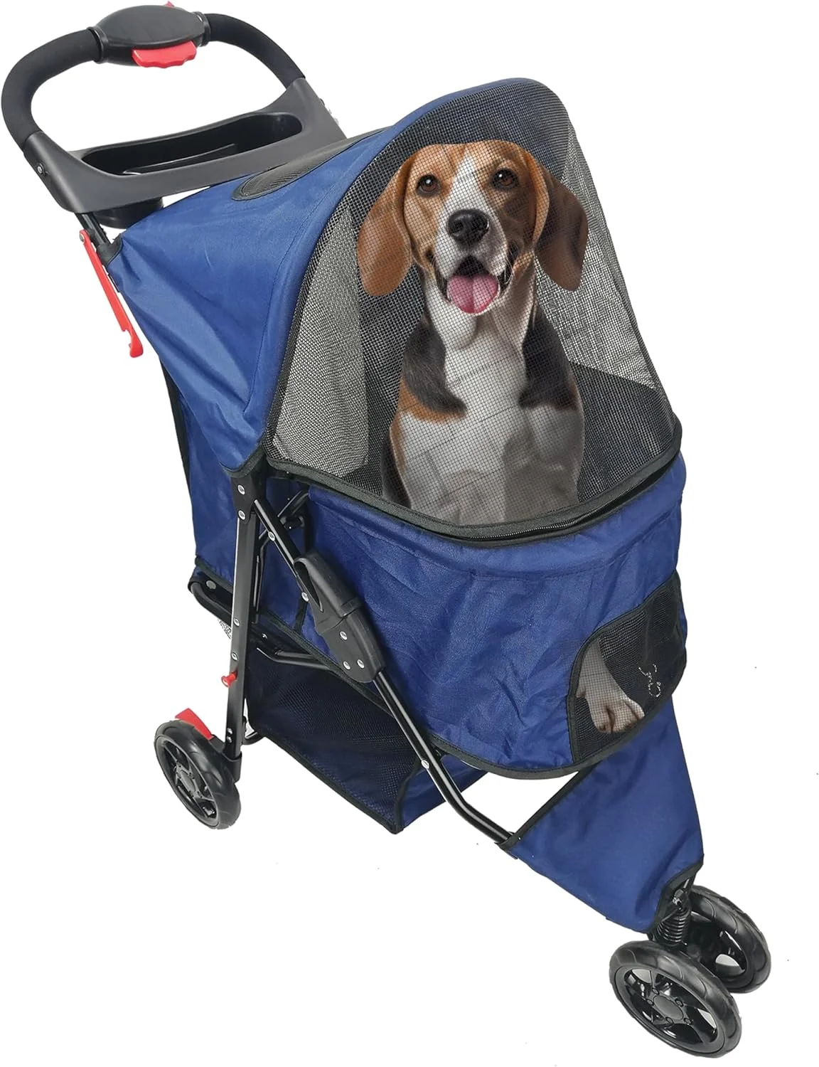 کالسکه حیوانات خانگی AmorosO | کالسکه سگ/گربه با حمل و نقل آسان | حمل تاشو مسافرتی | حمل کننده حیوانات خانگی آبی